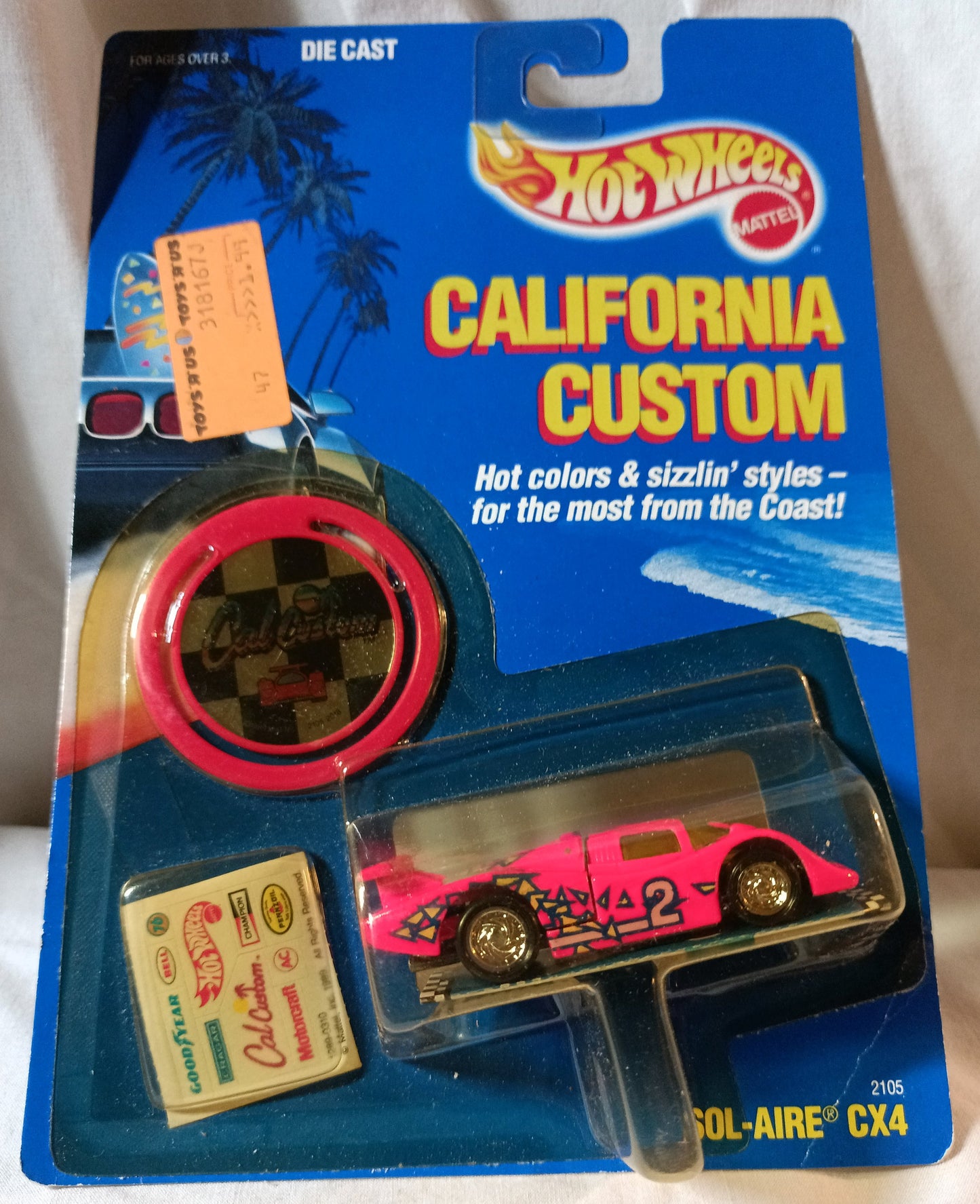 Hot Wheels California Custom Sol-Aire CX4 Pink 1990 - TulipStuff