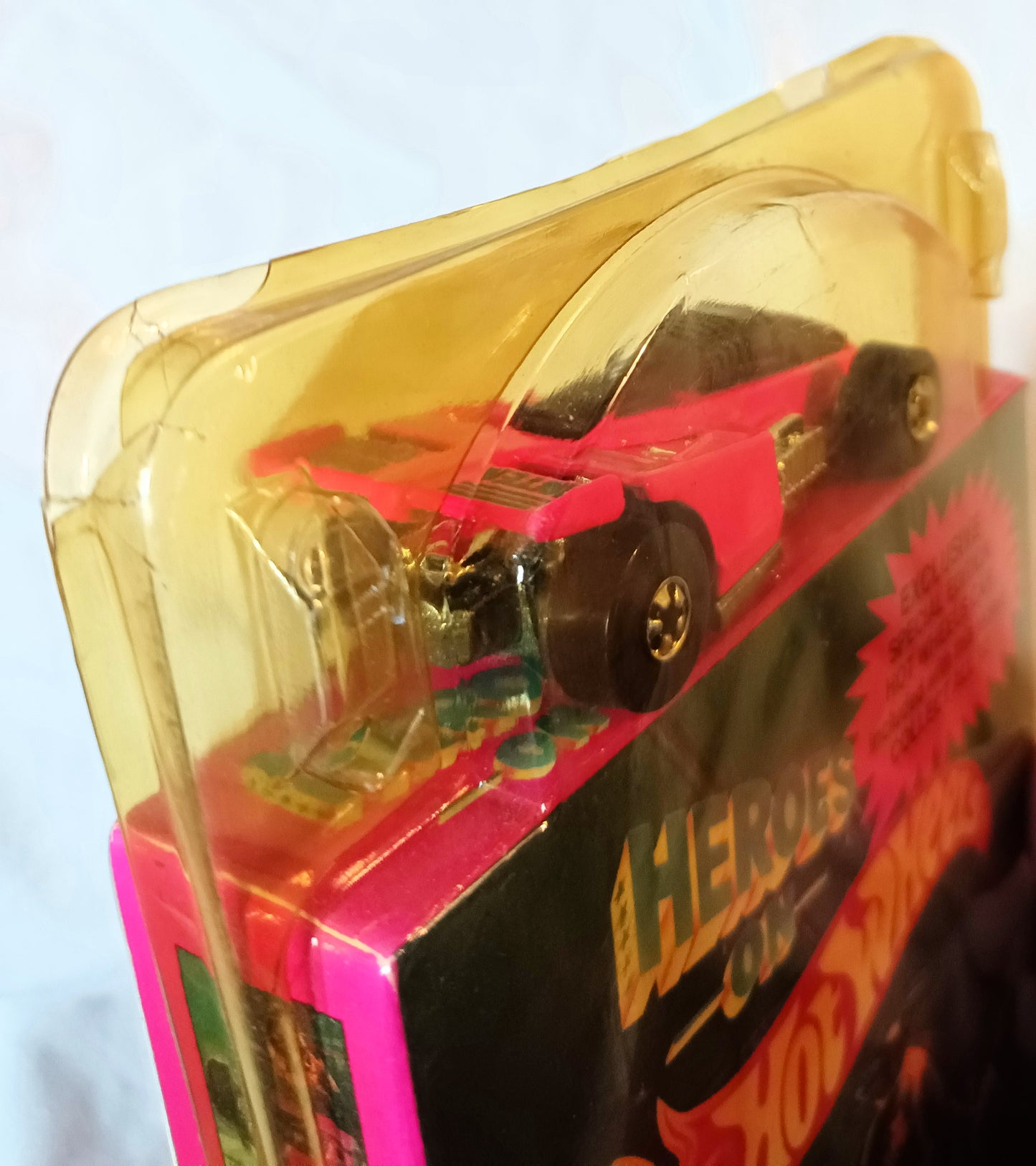 Heroes On Hot Wheels 2-Episode VHS with Neon Pink Shadow Jet Car 1991 - TulipStuff