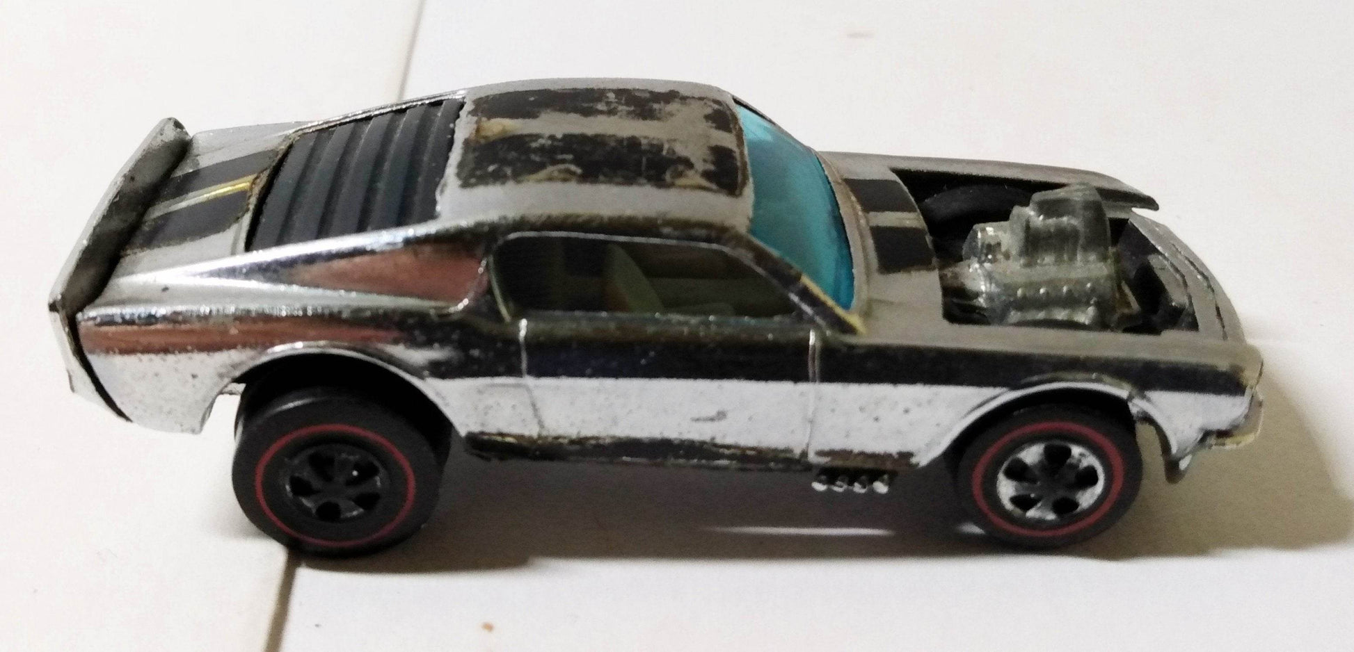 Hot Wheels Redline Club Car Ford Mustang Boss Hoss 302 #4 Chrome 1970 - TulipStuff