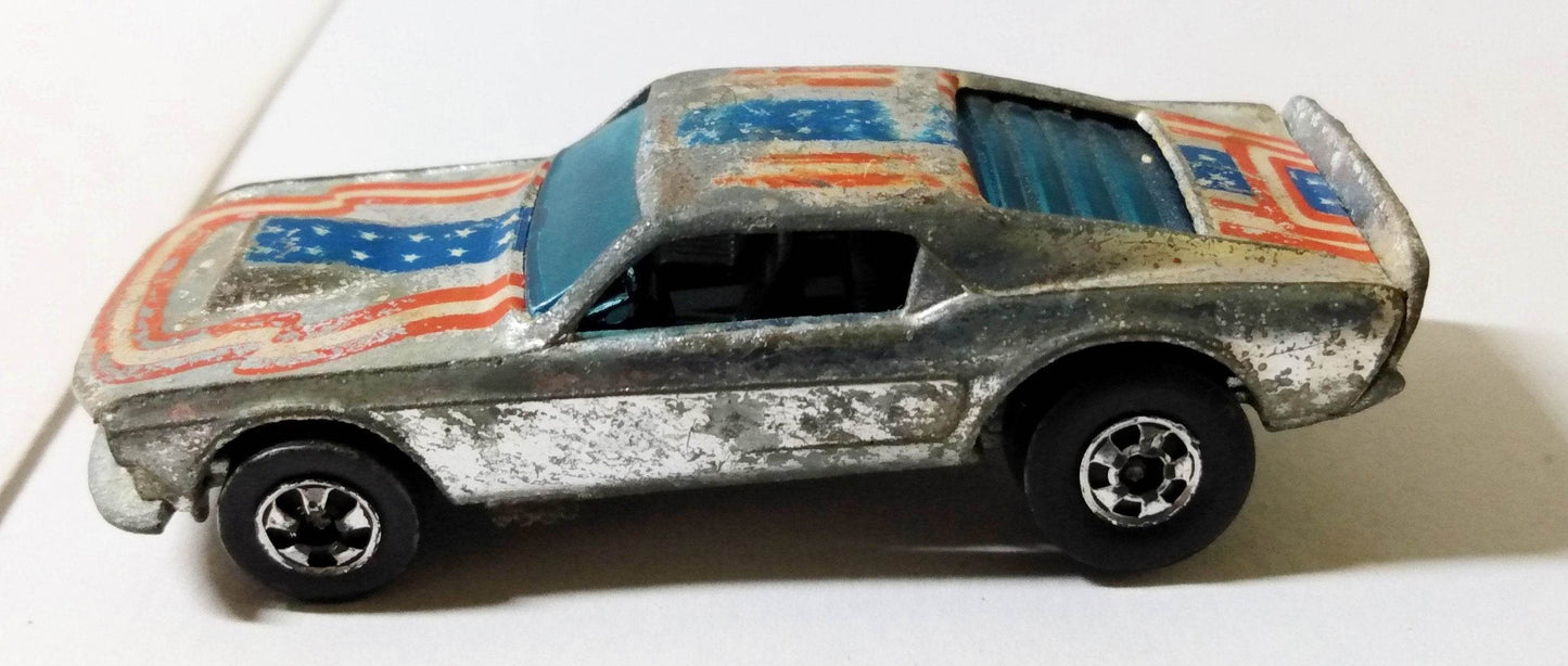 Hot Wheels Super Chrome Ford Mustang Stocker Stars & Stripes 1977 - TulipStuff