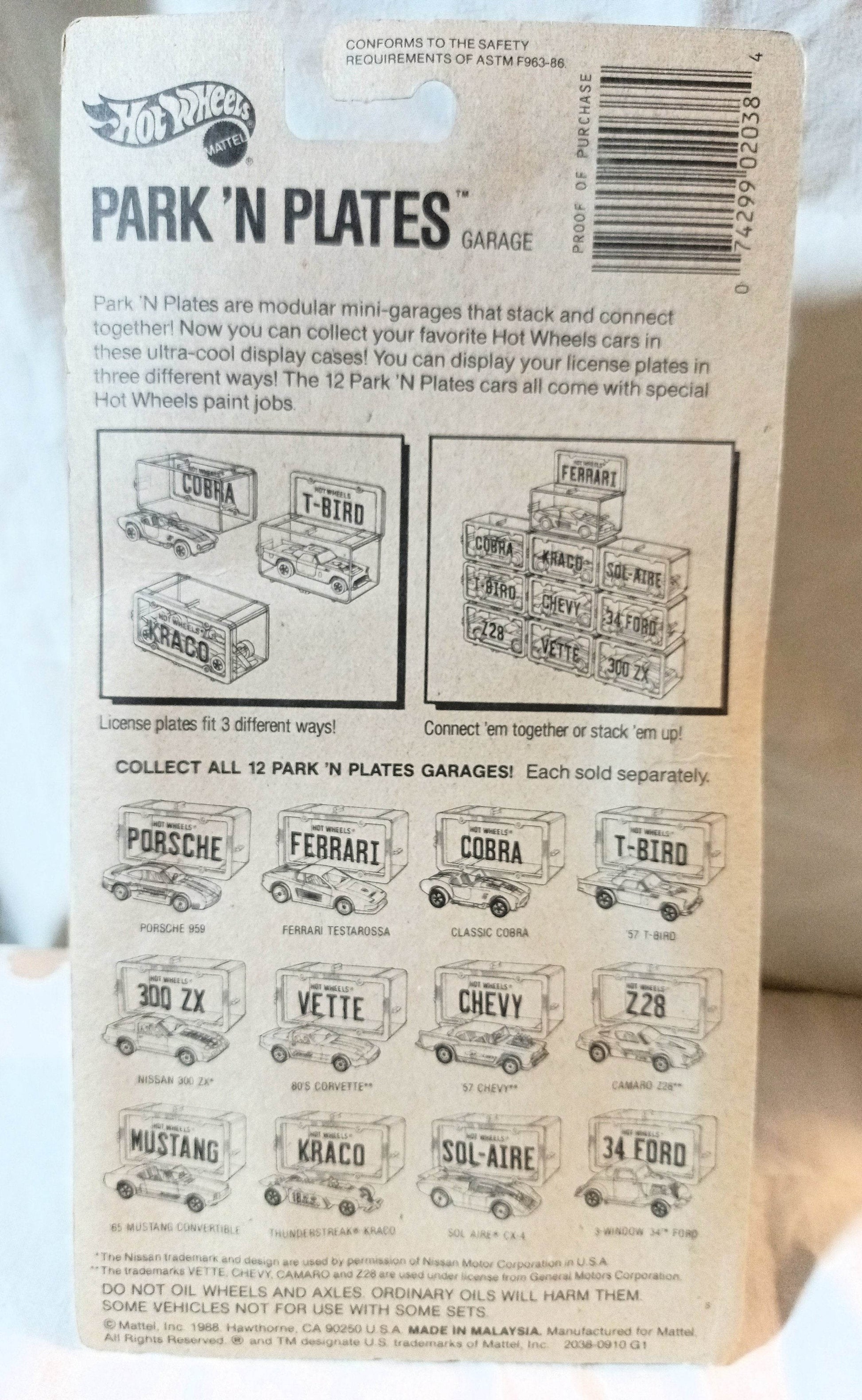 Hot Wheels Park ’n Plates Porsche 959 Blue Interior Clear Windows UH 1989 - TulipStuff