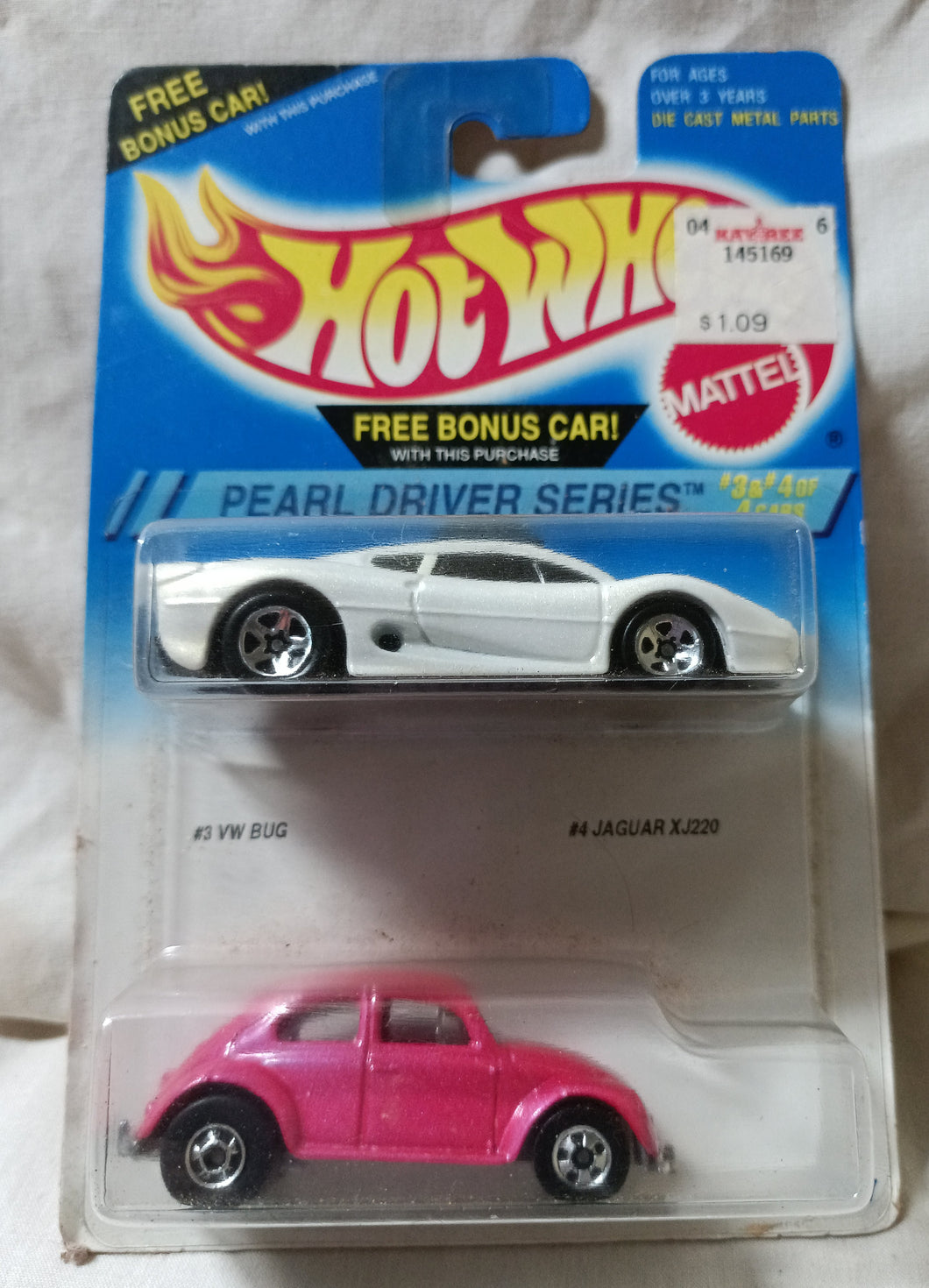 Hot Wheels Pearl Driver Series 2-Pack Jaguar XJ220 VW Bug Wheel Error - TulipStuff