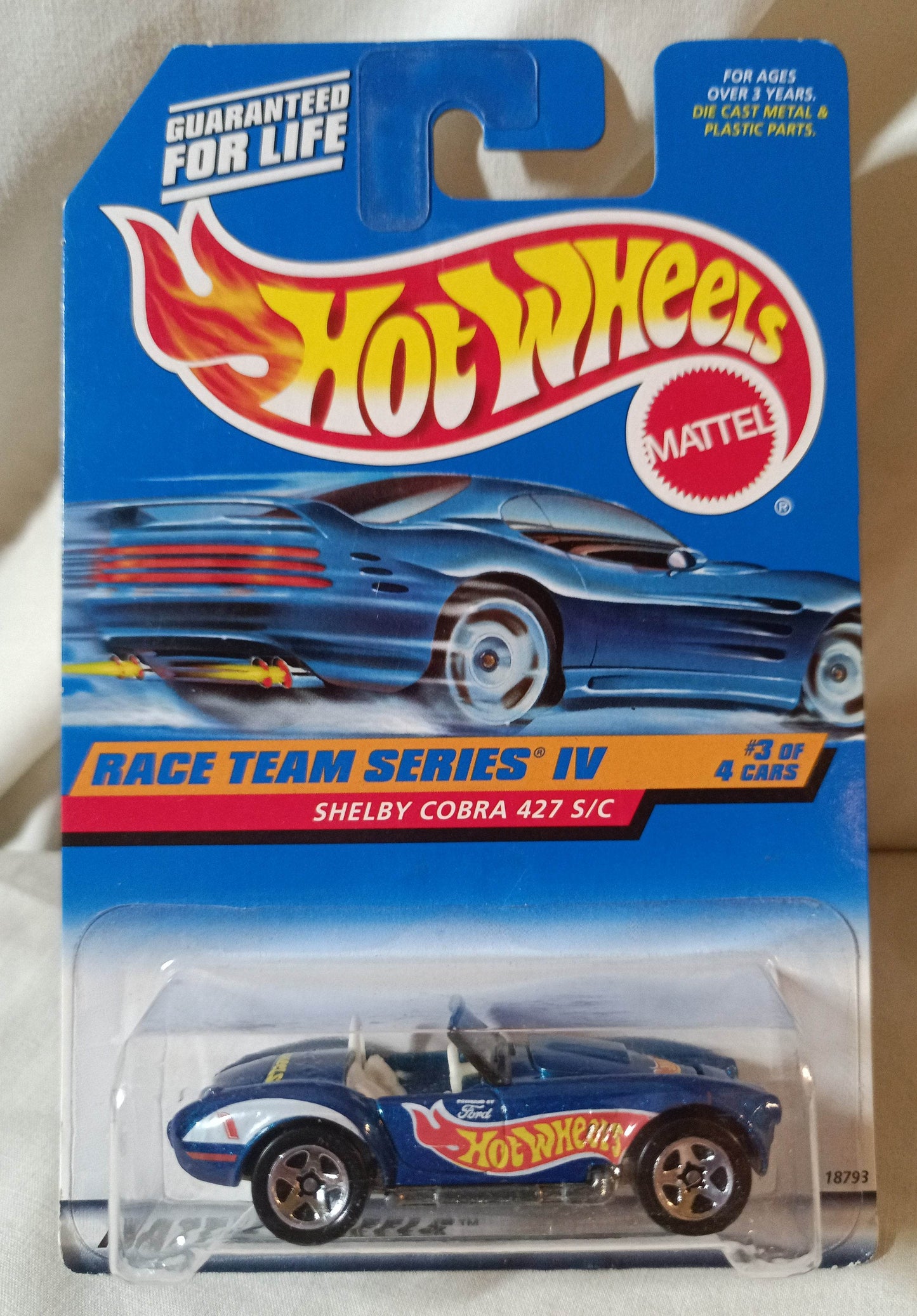 Hot Wheels Race Team IV Shelby Cobra 427 S/C Collector #727 - TulipStuff