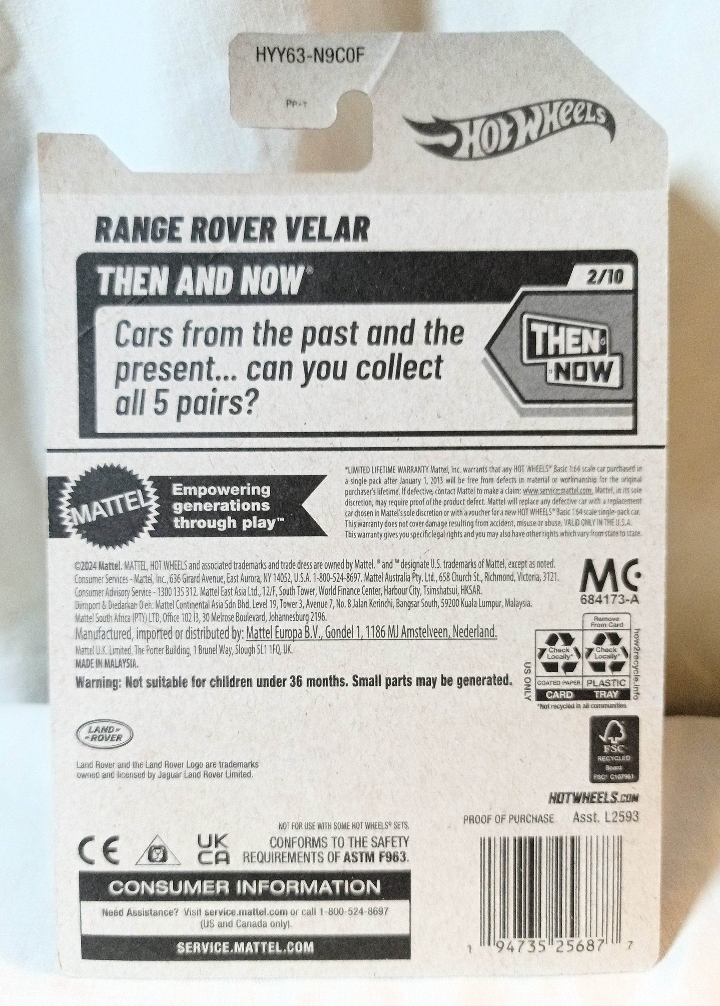 Hot Wheels 2025 Range Rover Velar Then And Now 122/250 - TulipStuff