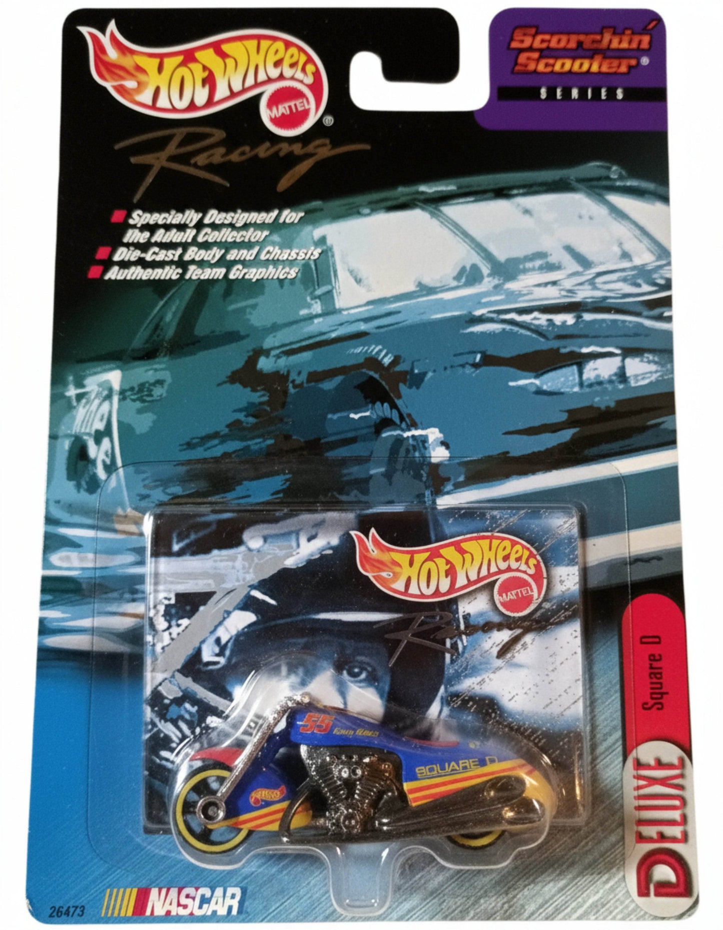 Hot Wheels Racing Deluxe Scorchin Scooter Kenny Wallace Square D 1999 - TulipStuff