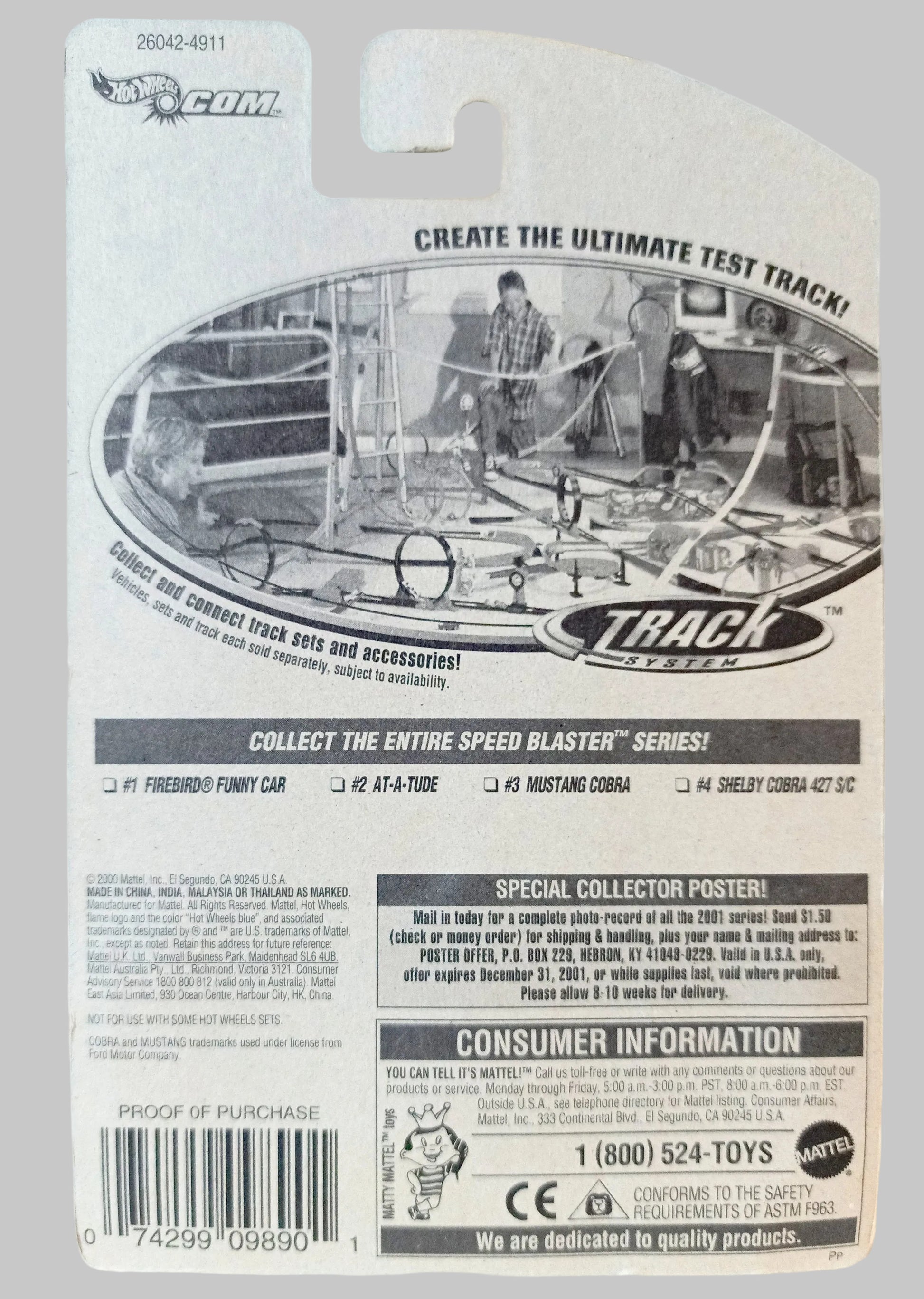 Hot Wheels Speed Blaster Ford Mustang Cobra 2000 Collector #039 - TulipStuff