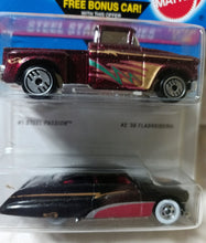 Load image into Gallery viewer, Hot Wheels Steel Stamp Series 2-Pack Steel Passion &#39;56 Flashsider Diecast Cars 1995 - TulipStuff
