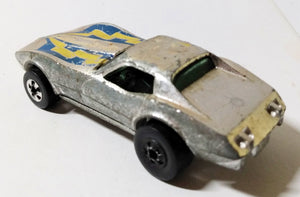 Hot Wheels 9206 Super Chromes Corvette Stingray Hong Kong 1977 bw - TulipStuff