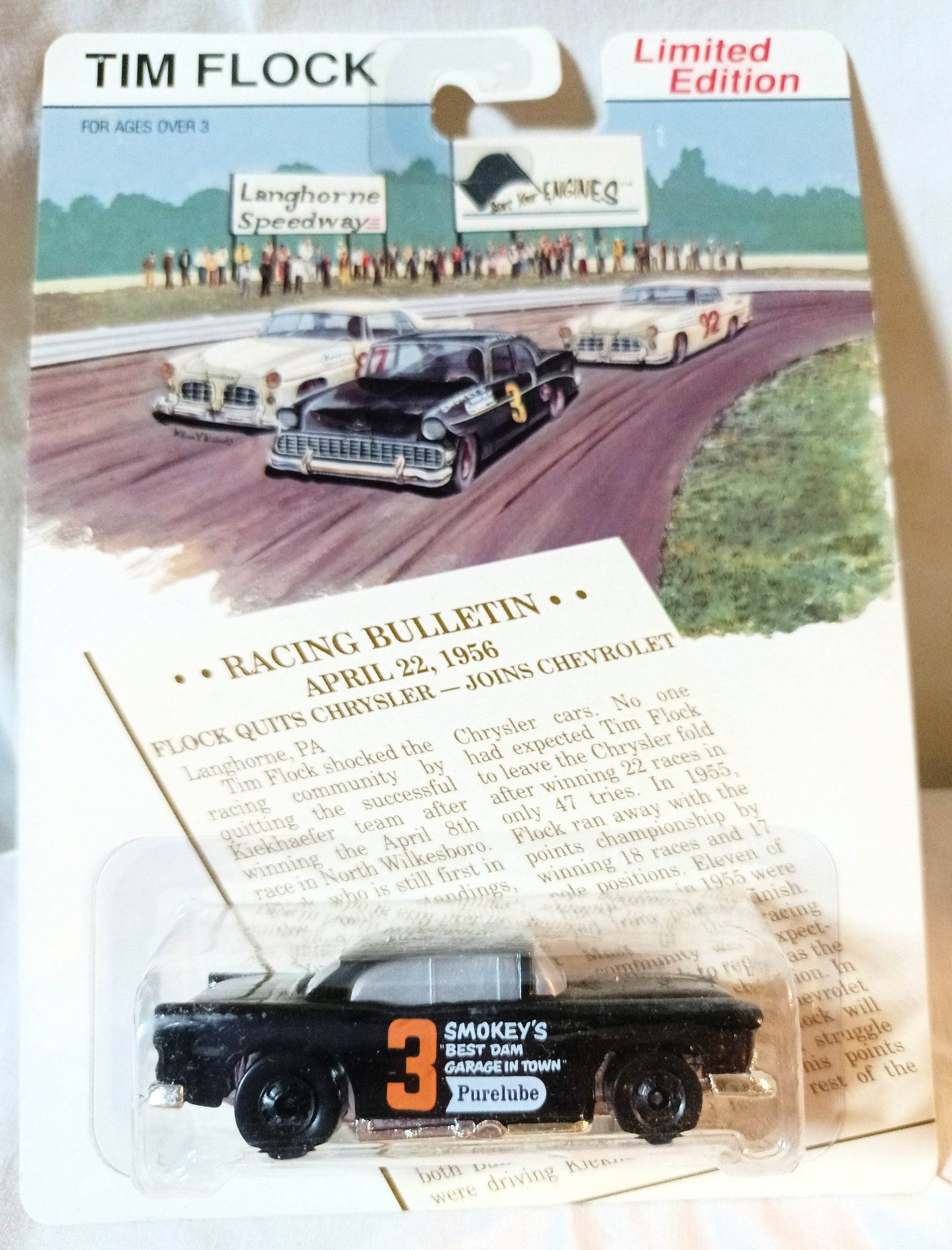 Hot Wheels Start Your Engines ltd ed Tim Flock '55 Chevy 1992 - TulipStuff