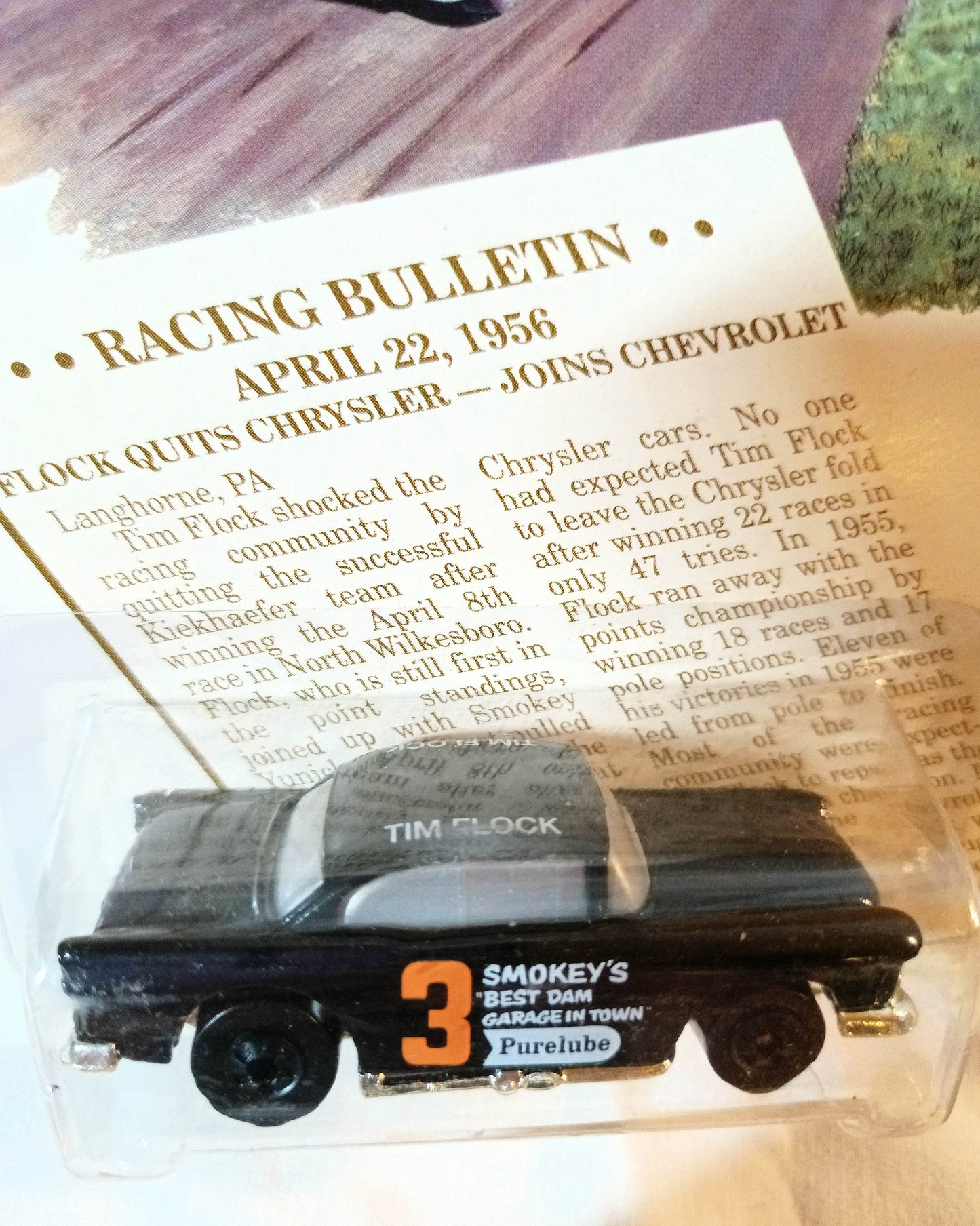 Hot Wheels Start Your Engines ltd ed Tim Flock '55 Chevy 1992 - TulipStuff