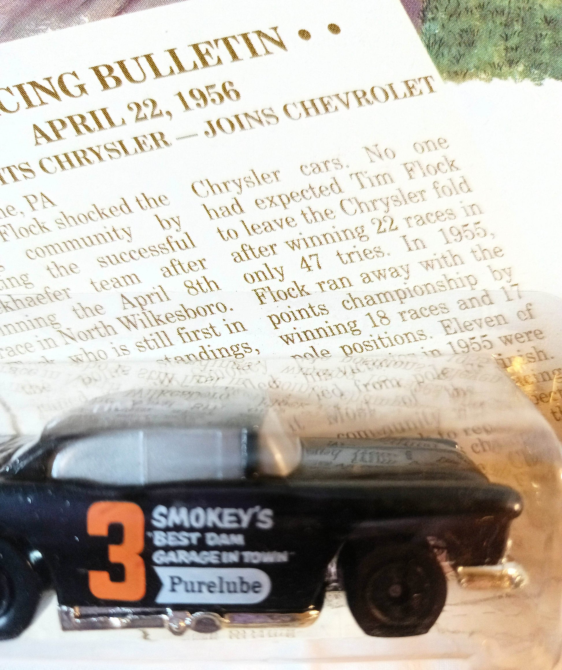 Hot Wheels Start Your Engines ltd ed Tim Flock '55 Chevy 1992 - TulipStuff