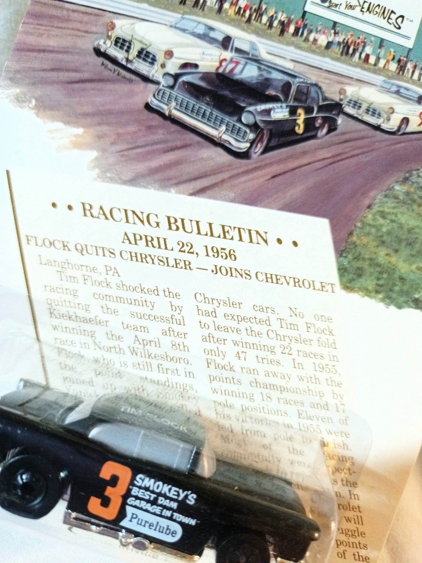 Hot Wheels Start Your Engines ltd ed Tim Flock '55 Chevy 1992 - TulipStuff