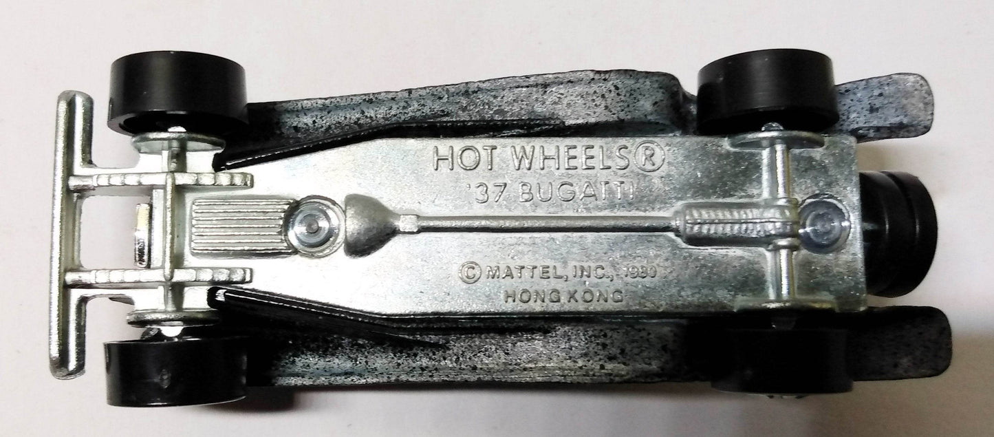 Hot Wheels #1696 '37 Bugatti Hong Kong 1981 black bw - TulipStuff