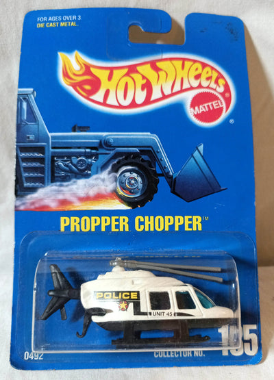 Hot Wheels Collector #185 Propper Chopper Police Helicopter 1992 - TulipStuff