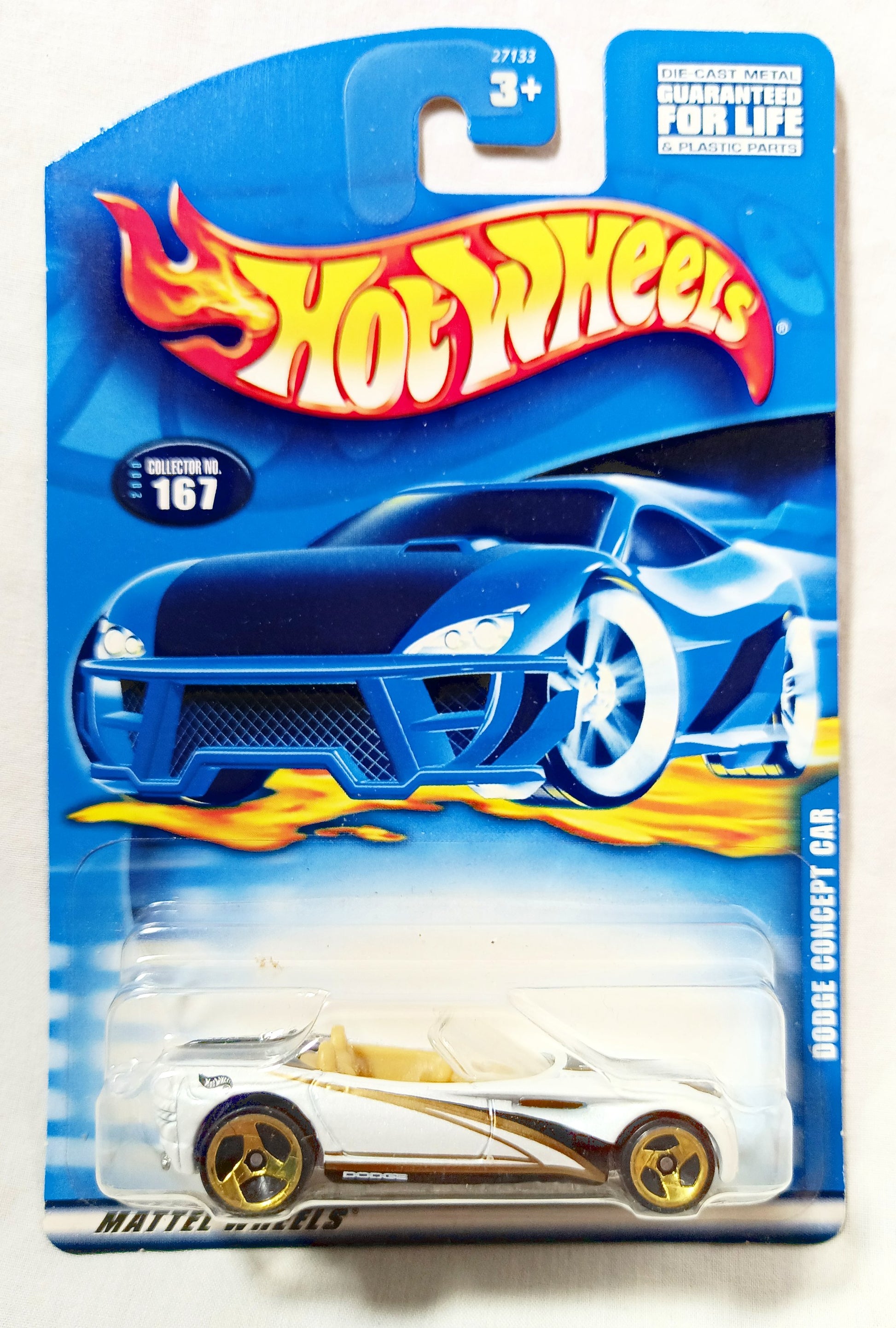 Hot Wheels 2000 Collector #167 Dodge Concept Car White Gold - TulipStuff