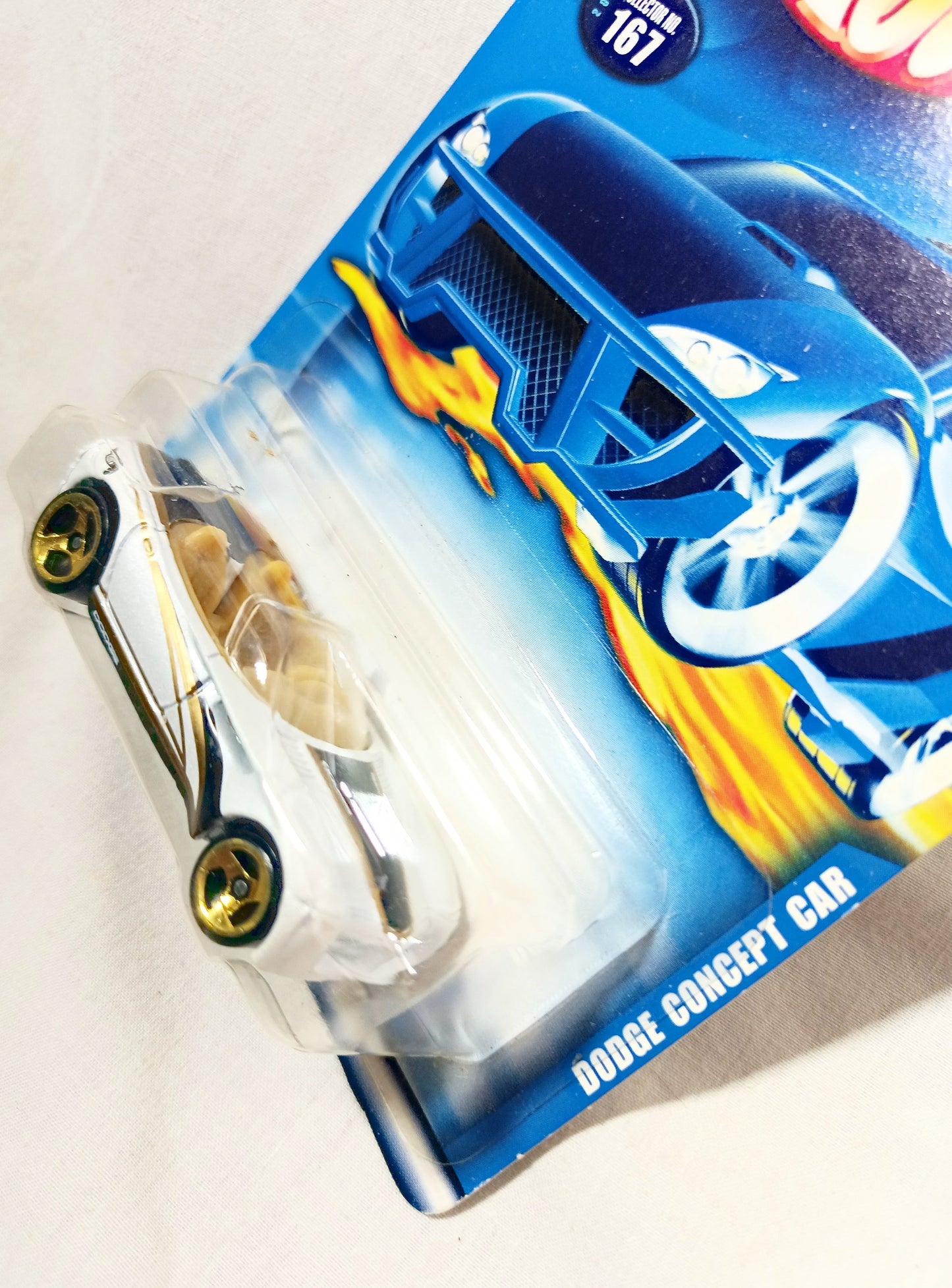 Hot Wheels 2000 Collector #167 Dodge Concept Car White Gold - TulipStuff
