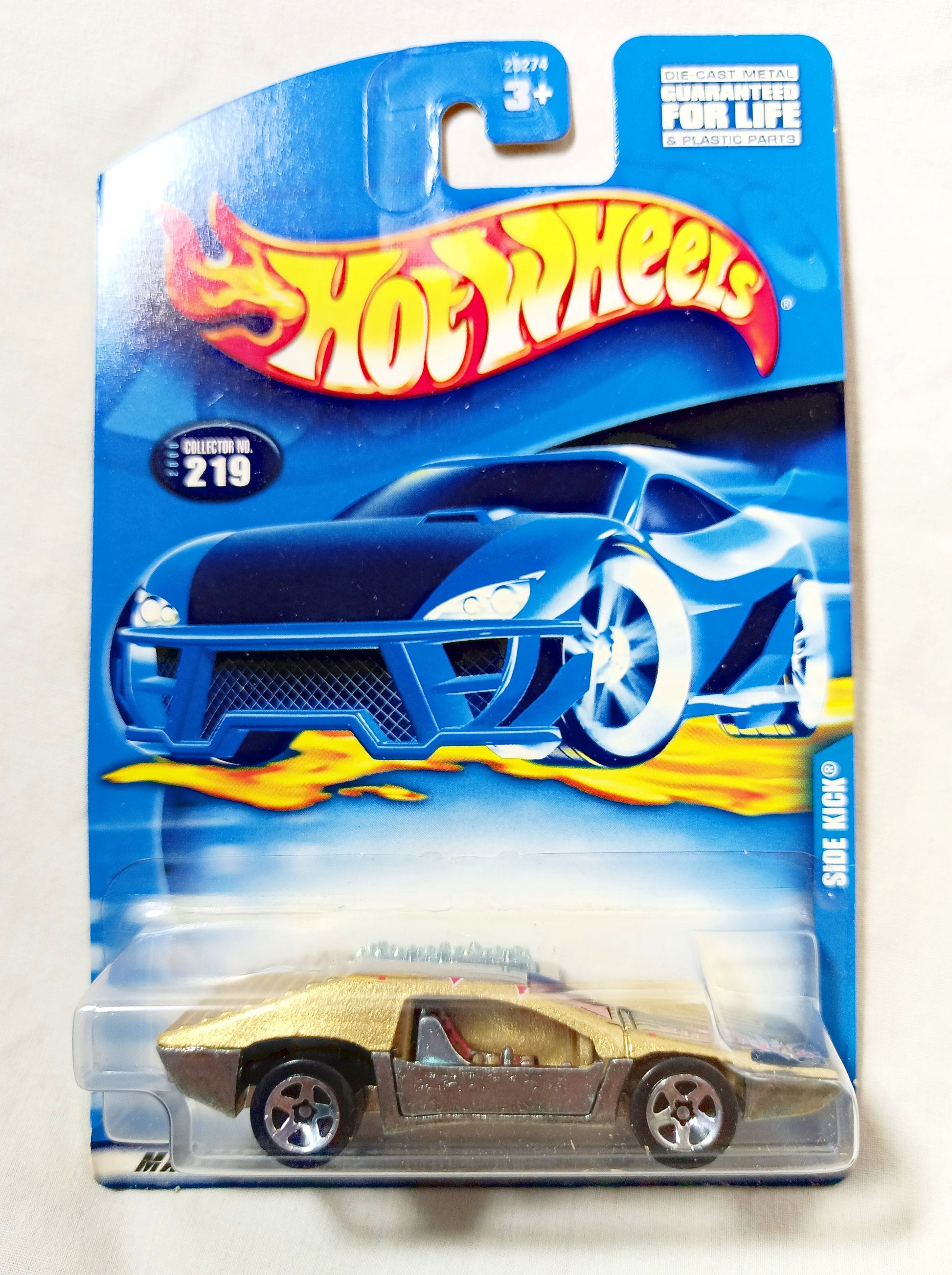 Hot Wheels 2000 Collector #219 Side Kick Diecast Car Gold 5SP - TulipStuff