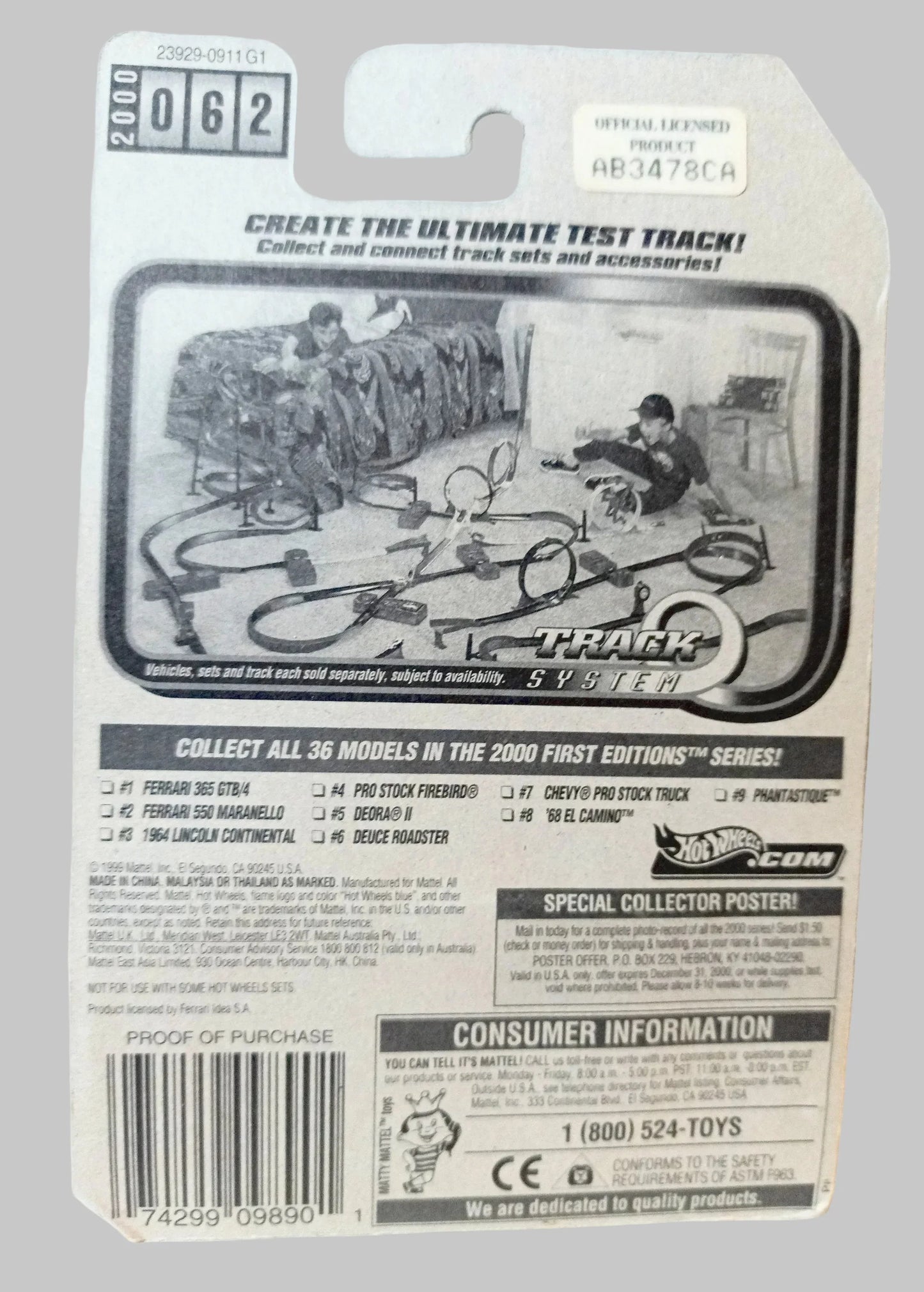 Hot Wheels 2000 First Editions Ferrari 550 Maranello Collector #062 - TulipStuff