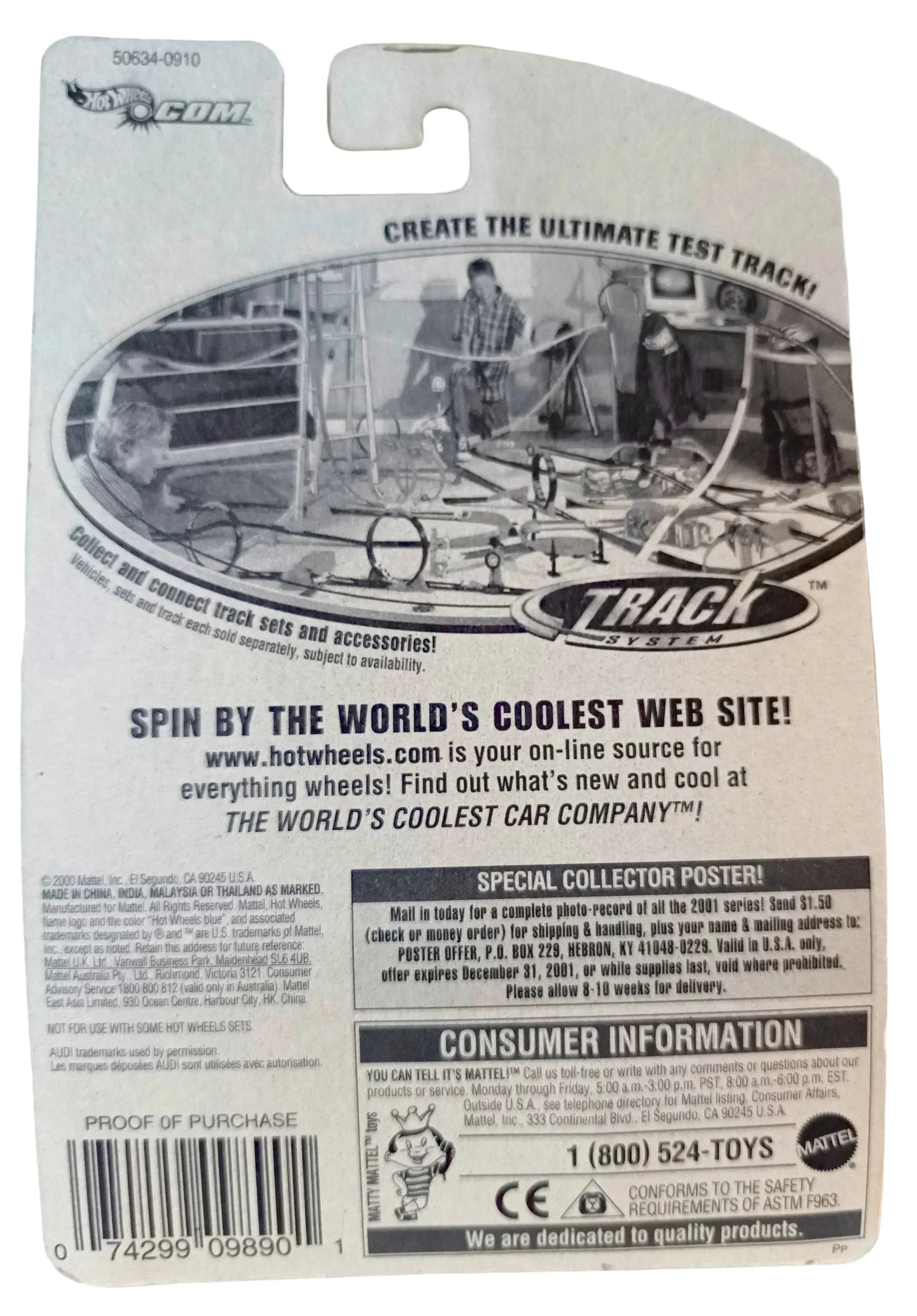 Hot Wheels 2001 Collector #104 Audi Avus Quattro German Sports Car - TulipStuff