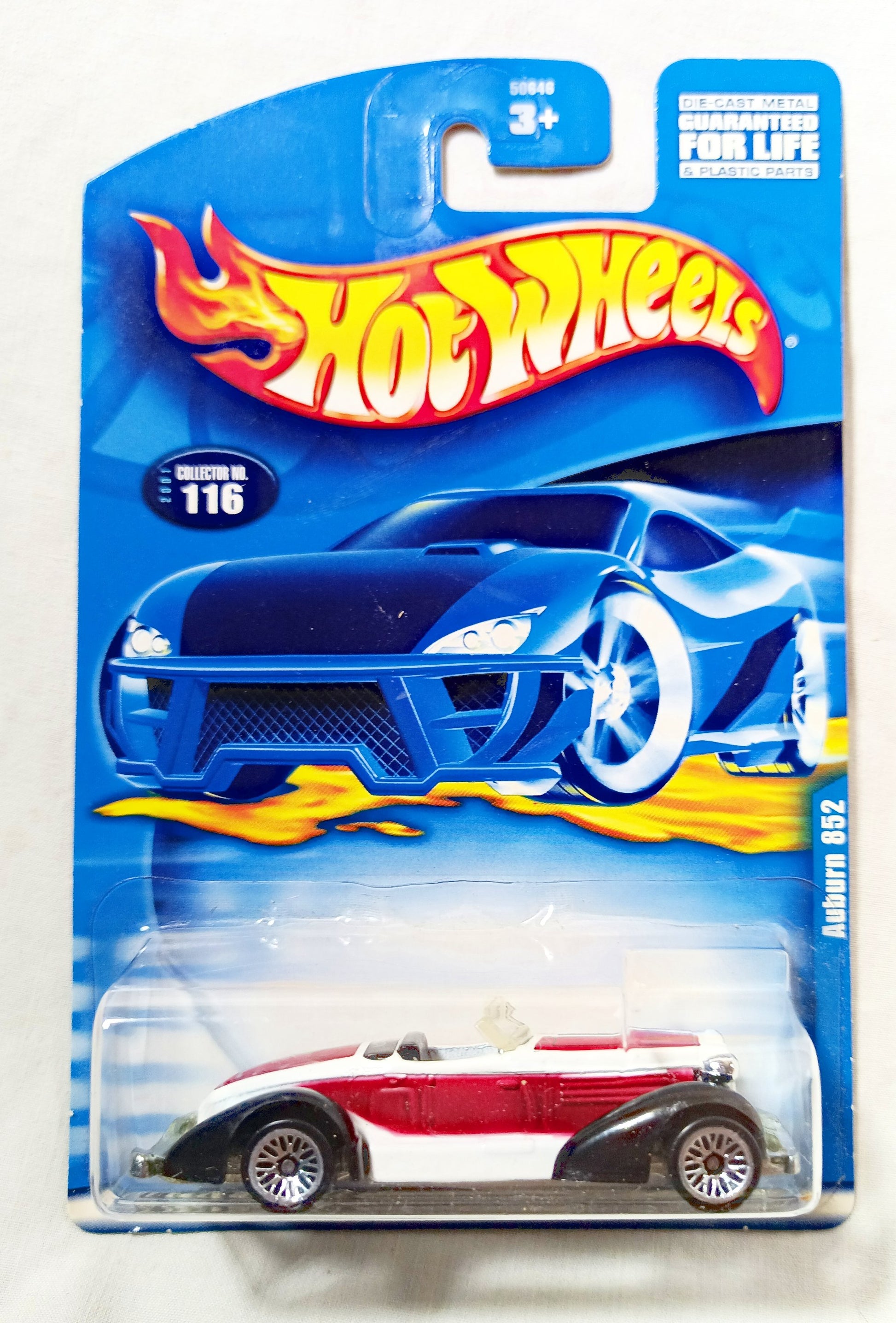Hot Wheels 2001 Collector #116 Auburn 852 White / Red - TulipStuff