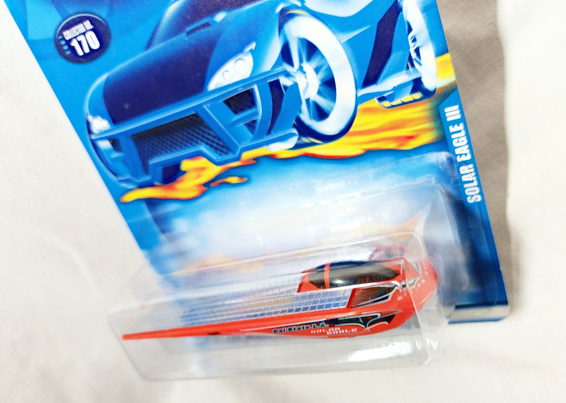 Hot Wheels 2001 Collector #170 Solar Eagle III Cal State LA Orange - TulipStuff