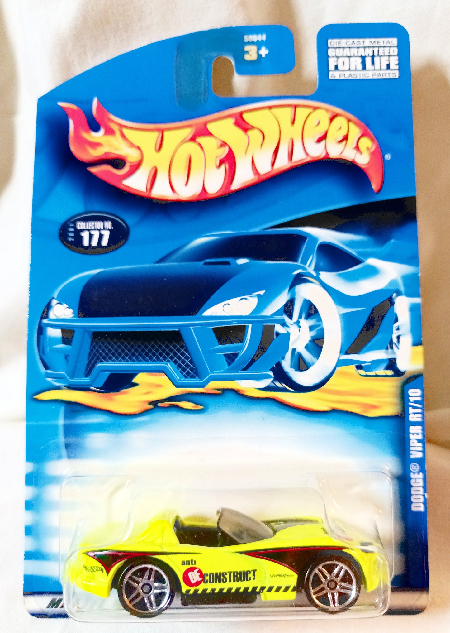 Hot Wheels Collector 2001 #177 Dodge Viper RT/10 Neon Yellow PR5 - TulipStuff