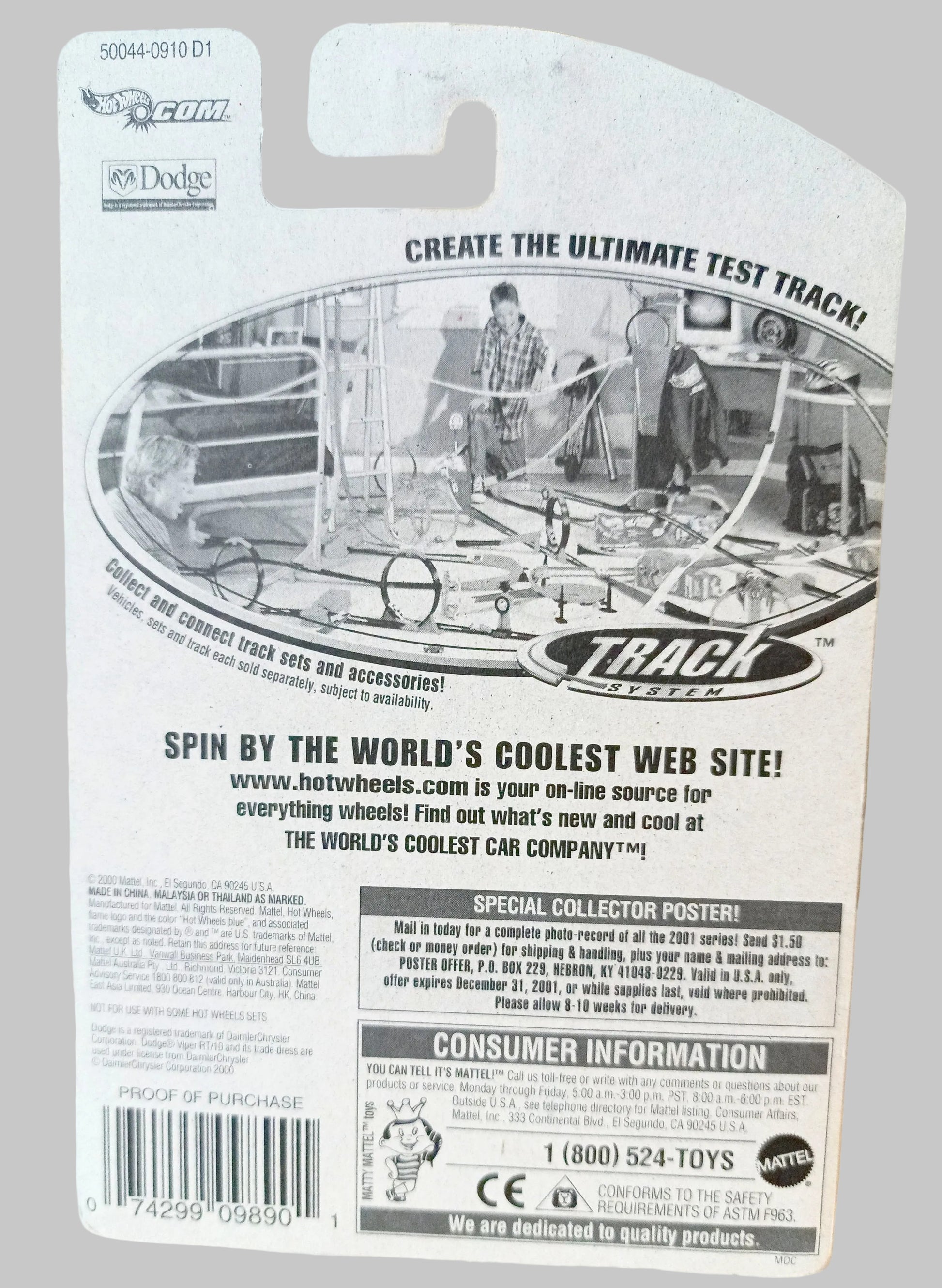 Hot Wheels Collector 2001 #177 Dodge Viper RT/10 Neon Yellow PR5 - TulipStuff