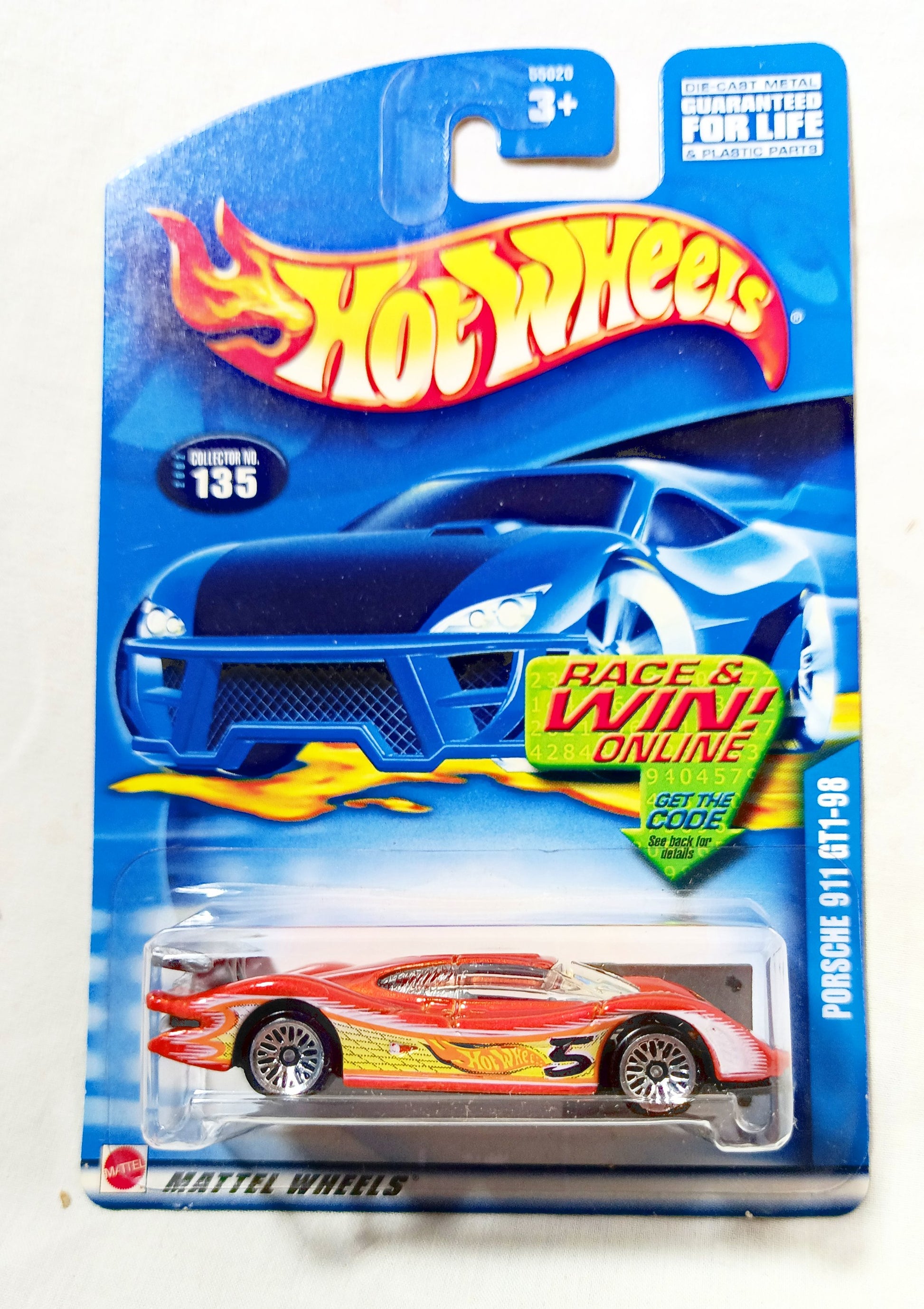 Hot Wheels 2002 Collector #135 Porsche 911 GT1-98 Race Car - TulipStuff