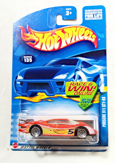 Hot Wheels 2002 Collector #135 Porsche 911 GT1-98 Race Car - TulipStuff