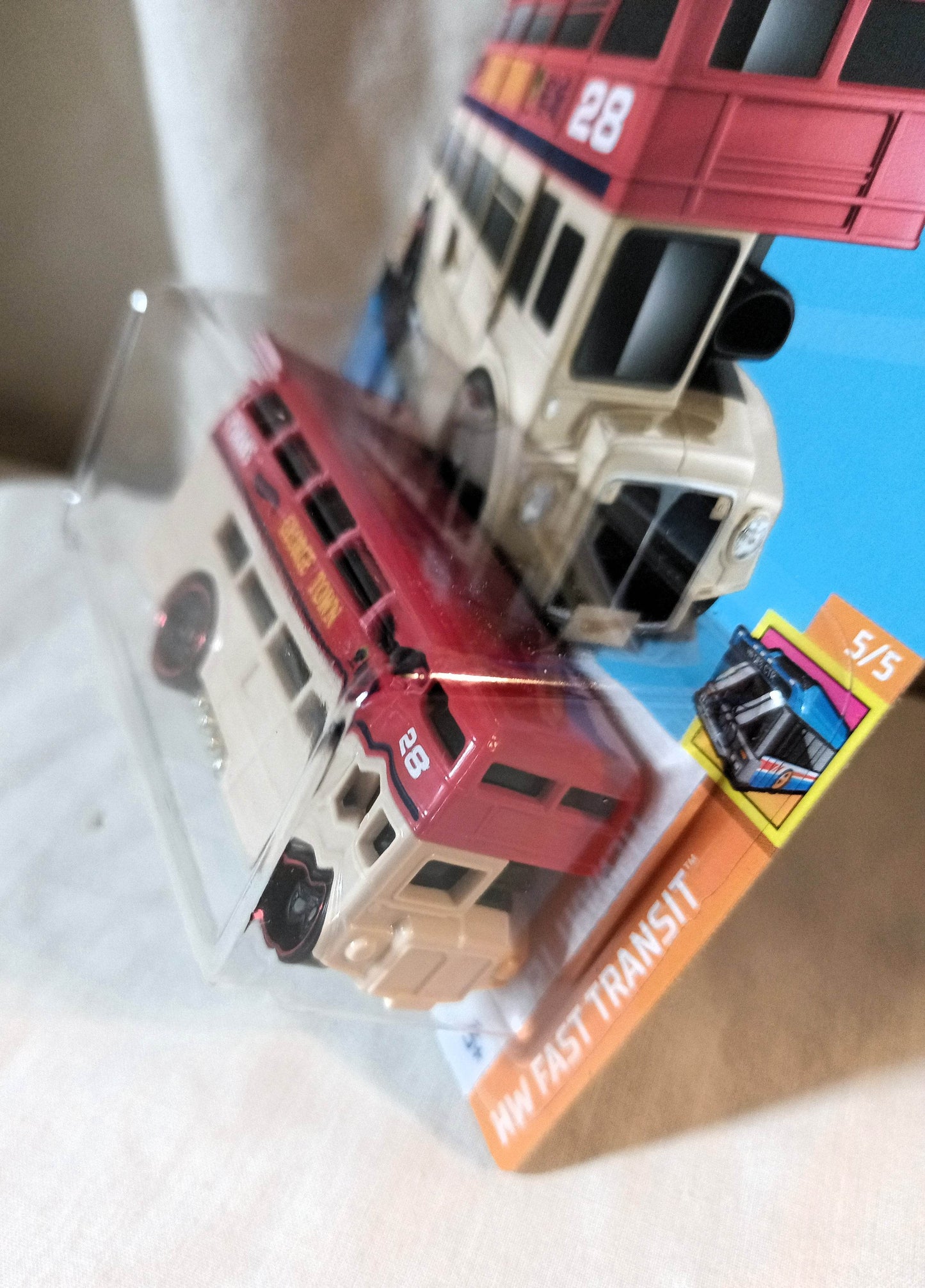 Hot Wheels 2024 Trouble Decker Bus HW Fast Transit Tan Red - TulipStuff