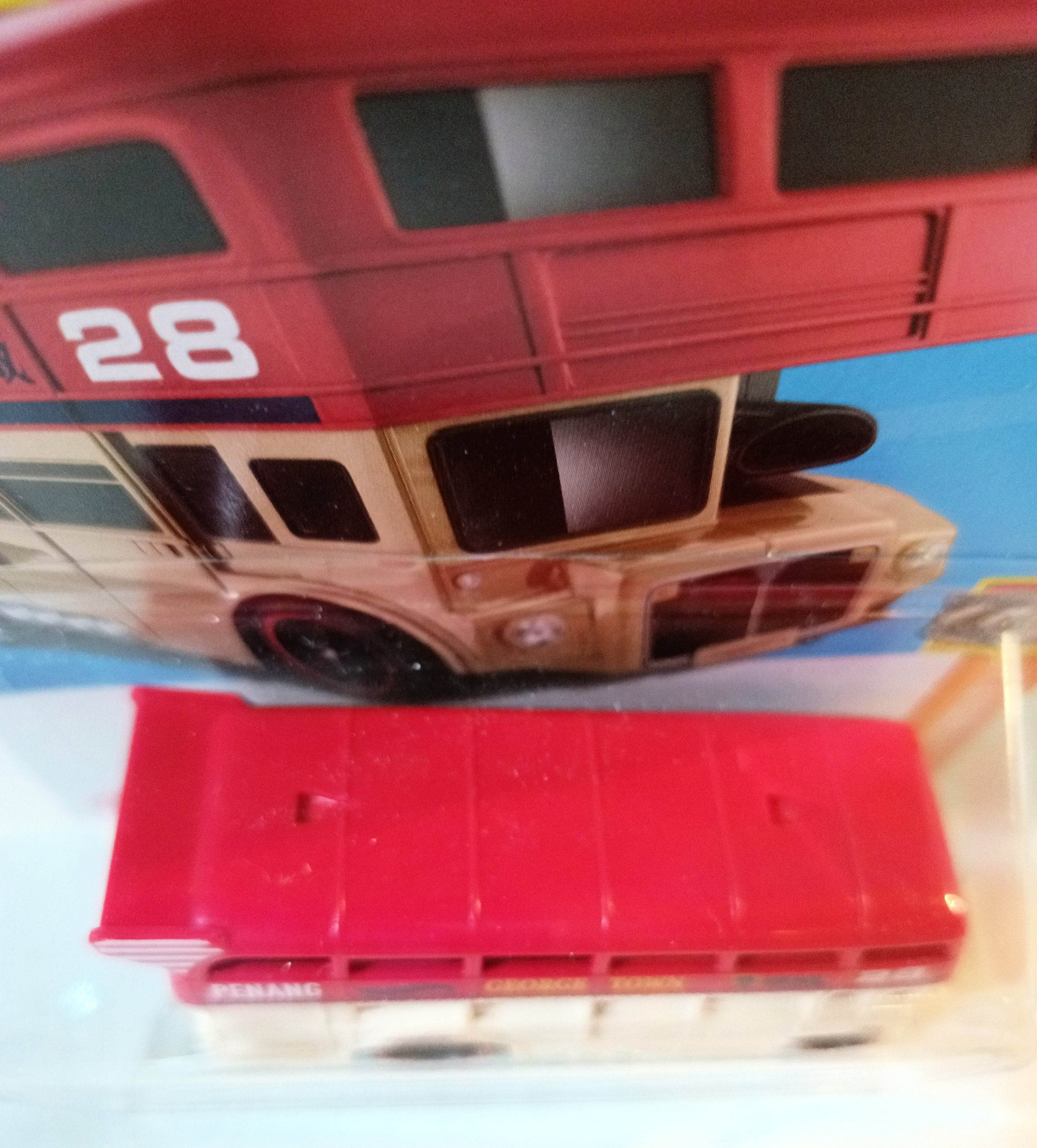 Hot Wheels 2024 Trouble Decker Bus HW Fast Transit Tan Red - TulipStuff