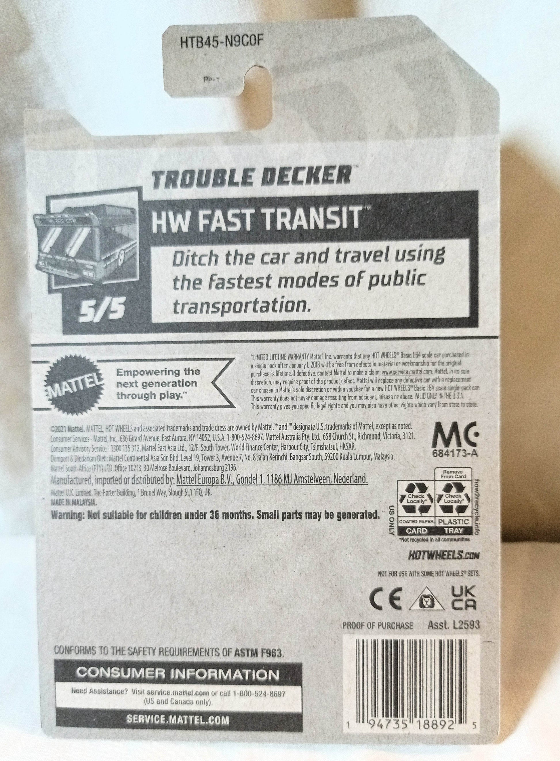 Hot Wheels 2024 Trouble Decker Bus HW Fast Transit Tan Red - TulipStuff