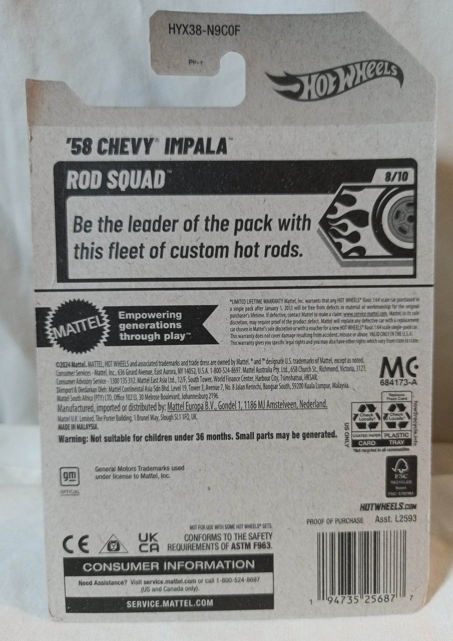 Hot Wheels 2025 '58 Chevy Impala Rod Squad Chevrolet - TulipStuff