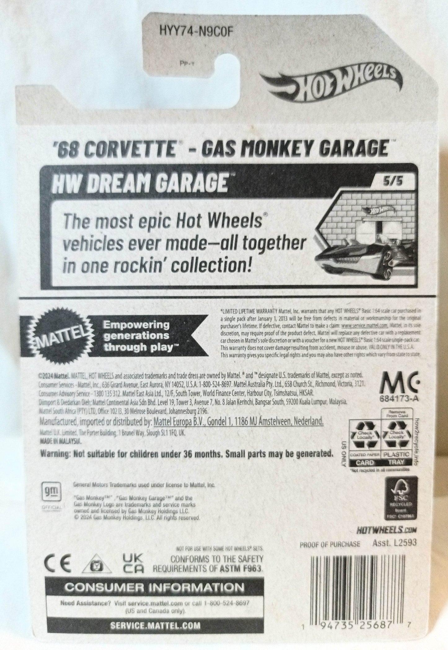 Hot Wheels 2025 '68 Corvette Gas Monkey Garage HW Dream Garage - TulipStuff