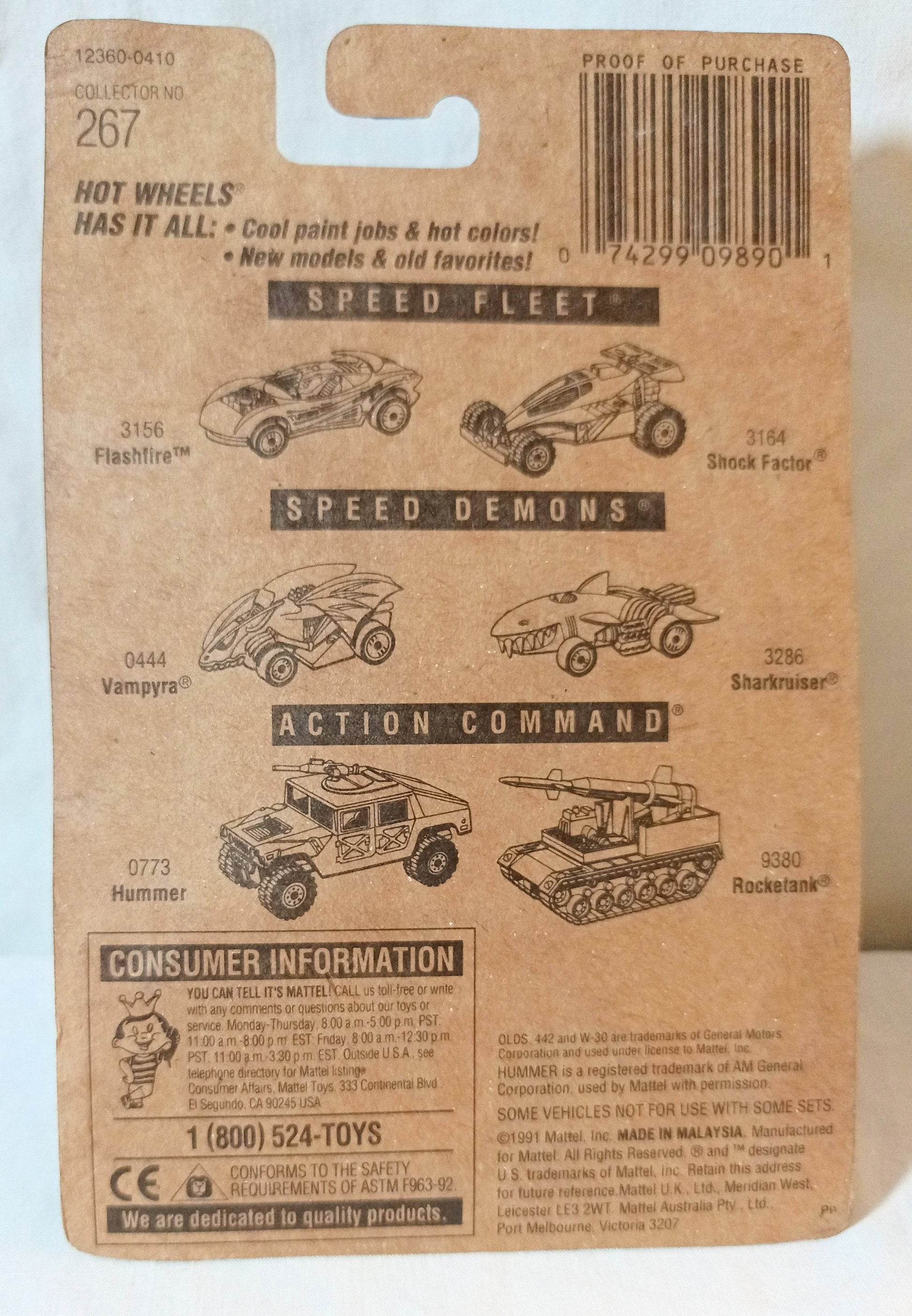 Hot Wheels Collector #267 Olds 442 W-30 Oldsmobile bw 1995 - TulipStuff