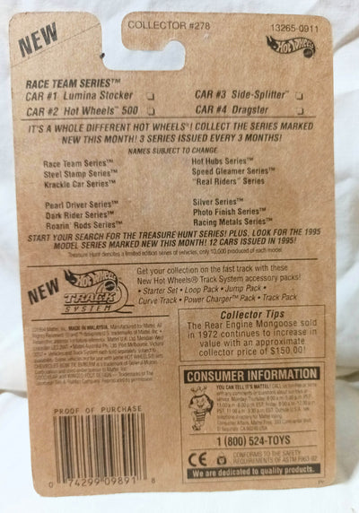 Hot Wheels Race Team Series Dragster Collector #278 bw 1995 - TulipStuff