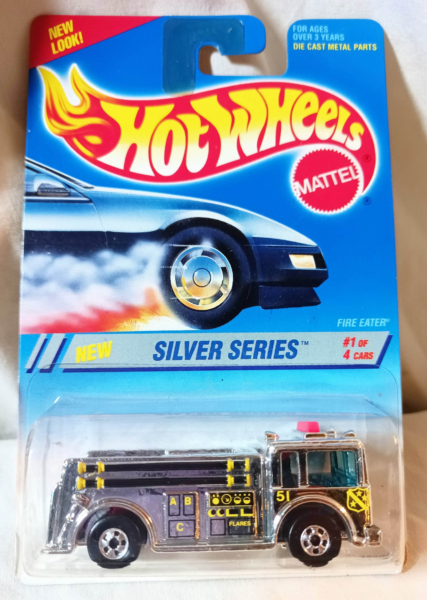 Hot Wheels Silver Series Collector #322 Fire Eater Fire Truck 1994 bw - TulipStuff