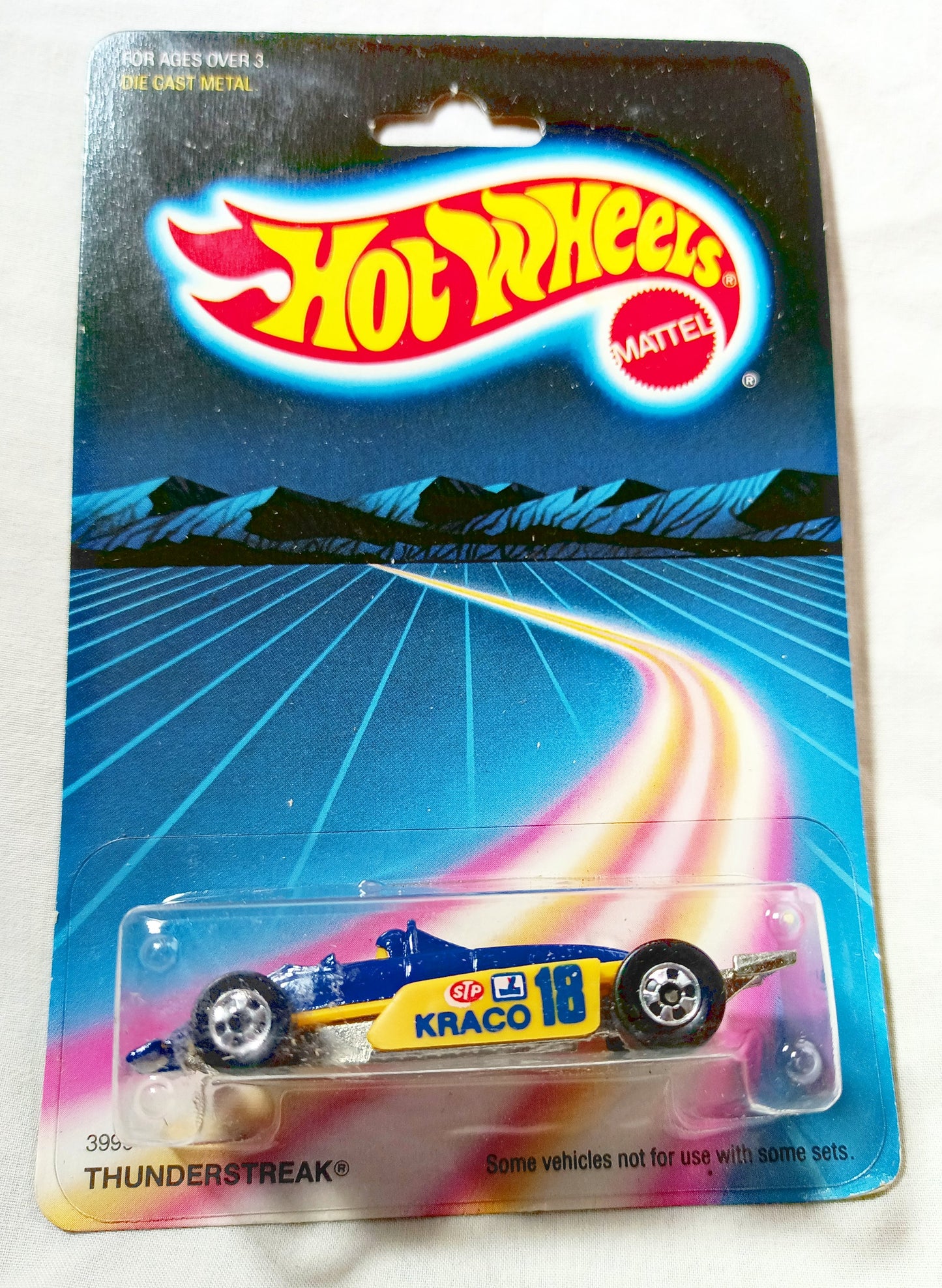 Hot Wheels 3999 Thunderstreak Indy Racing Car 1987 Blue Yellow - TulipStuff
