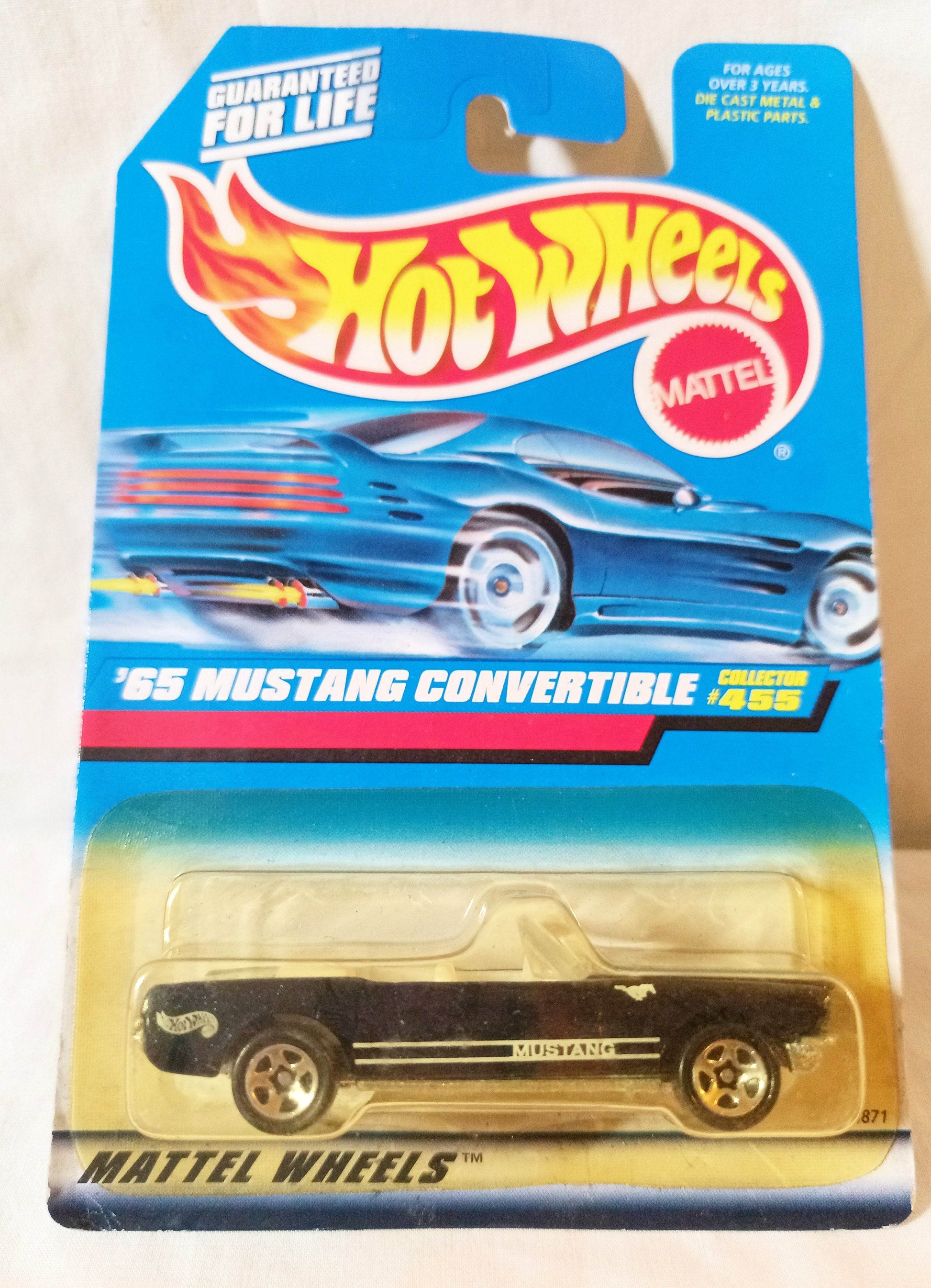 Hot Wheels Collector #455 '65 Mustang Convertible Ford 1997 Blue - TulipStuff