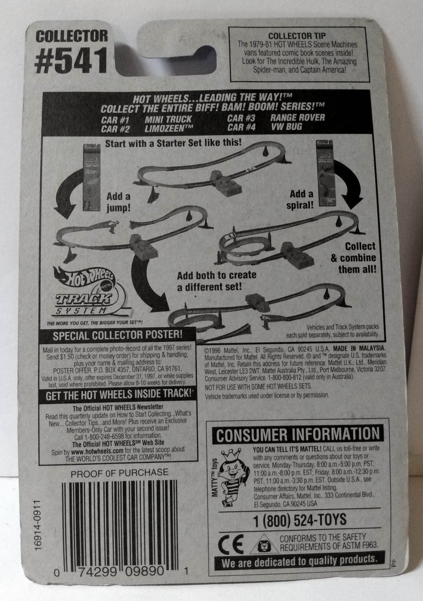 Hot Wheels Biff Bamm Boom Series Mini Truck Collector #541 1996 - TulipStuff