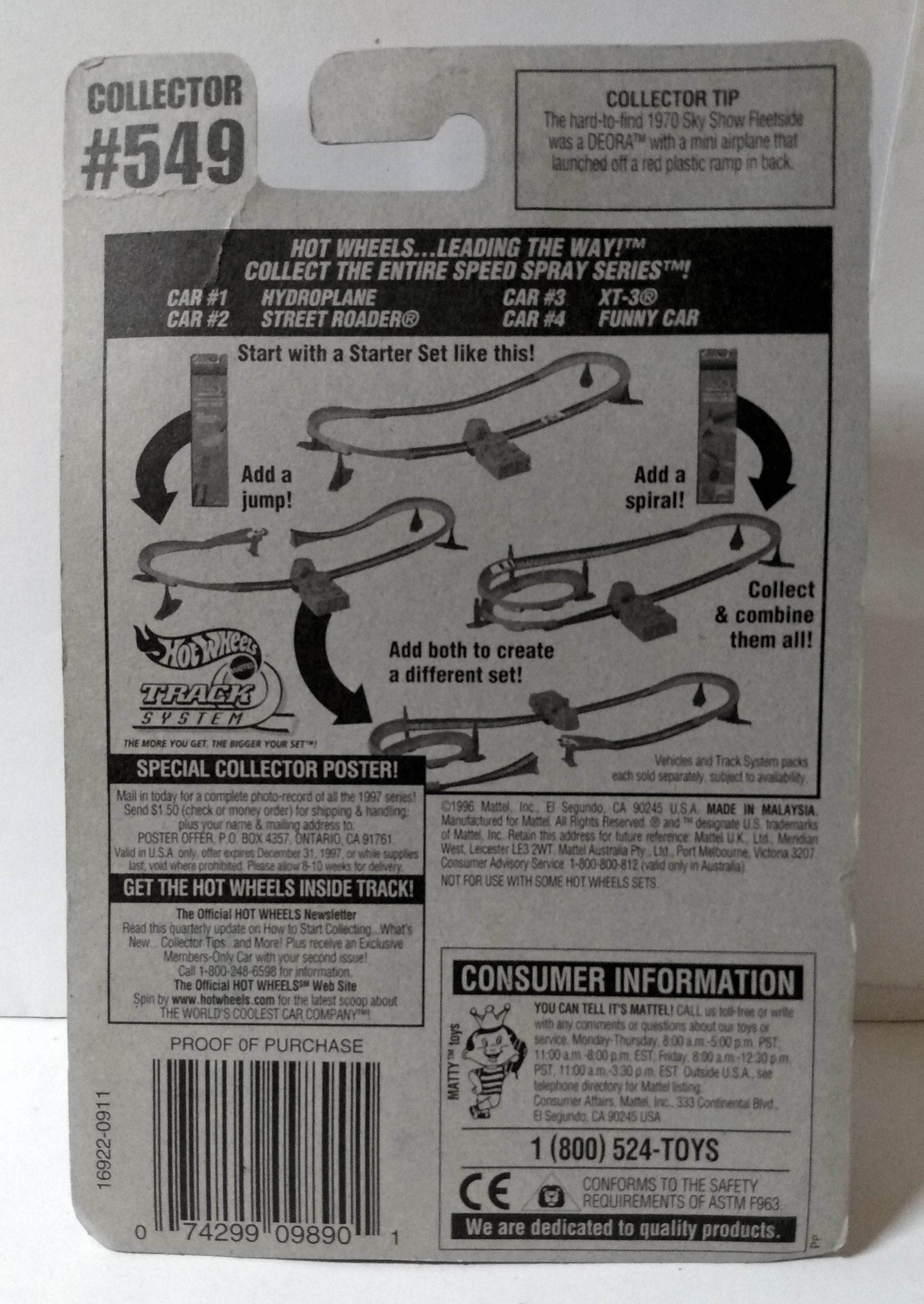 Hot Wheels Speed Spray Series Hydroplane Collector #549 1996 - TulipStuff