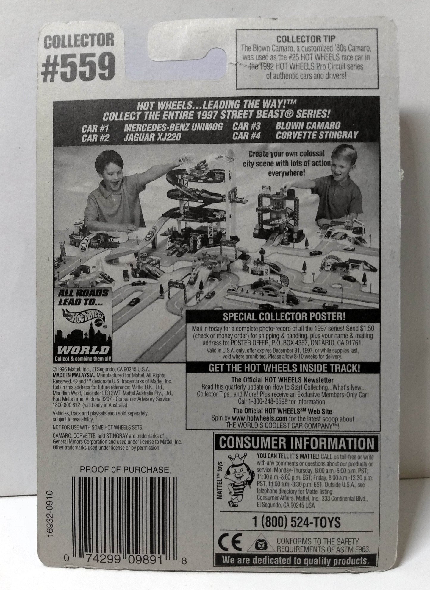 Hot Wheels Street Beast Series Collector #559 Blown Camaro Z-28 1996 - TulipStuff