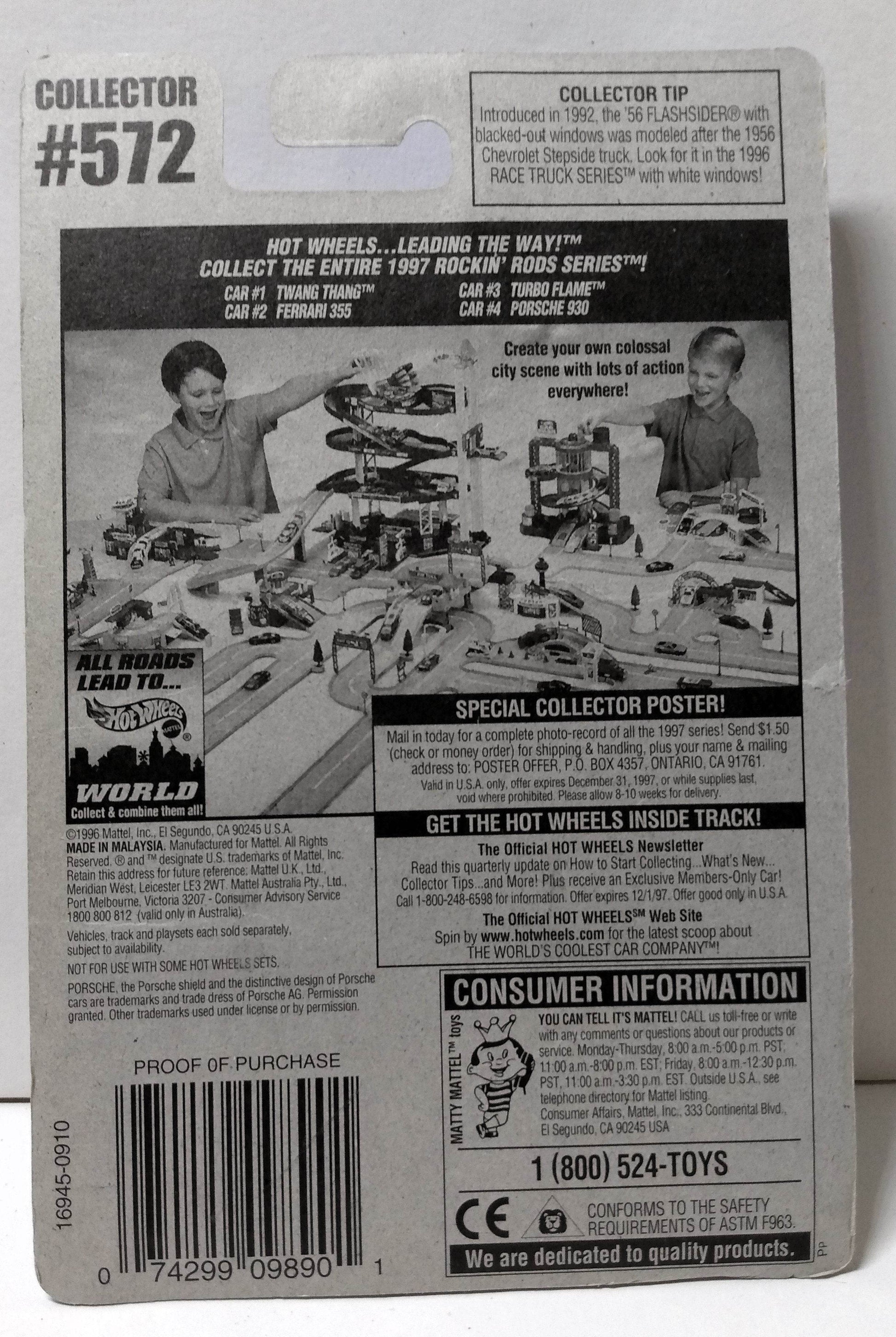 Hot Wheels Rockin Rods Series Collector #572 Porsche 930 Sports Car 1997 - TulipStuff