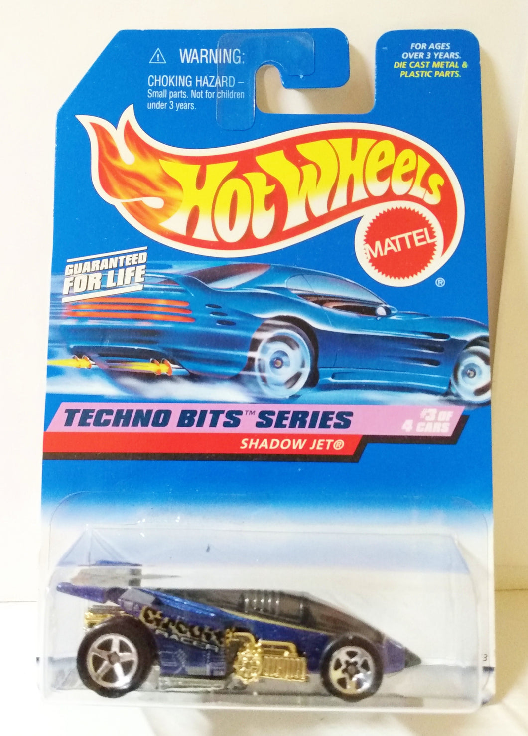 Hot Wheels Techno Bits Series Shadow Jet Collector #691 1998 Blue - TulipStuff