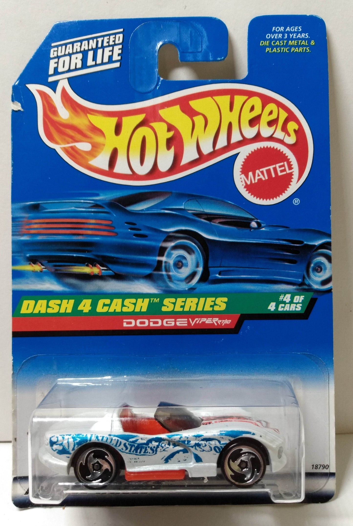 Hot Wheels Dash 4 Cash Series Collector #724 Dodge Viper RT/10 1997 - TulipStuff