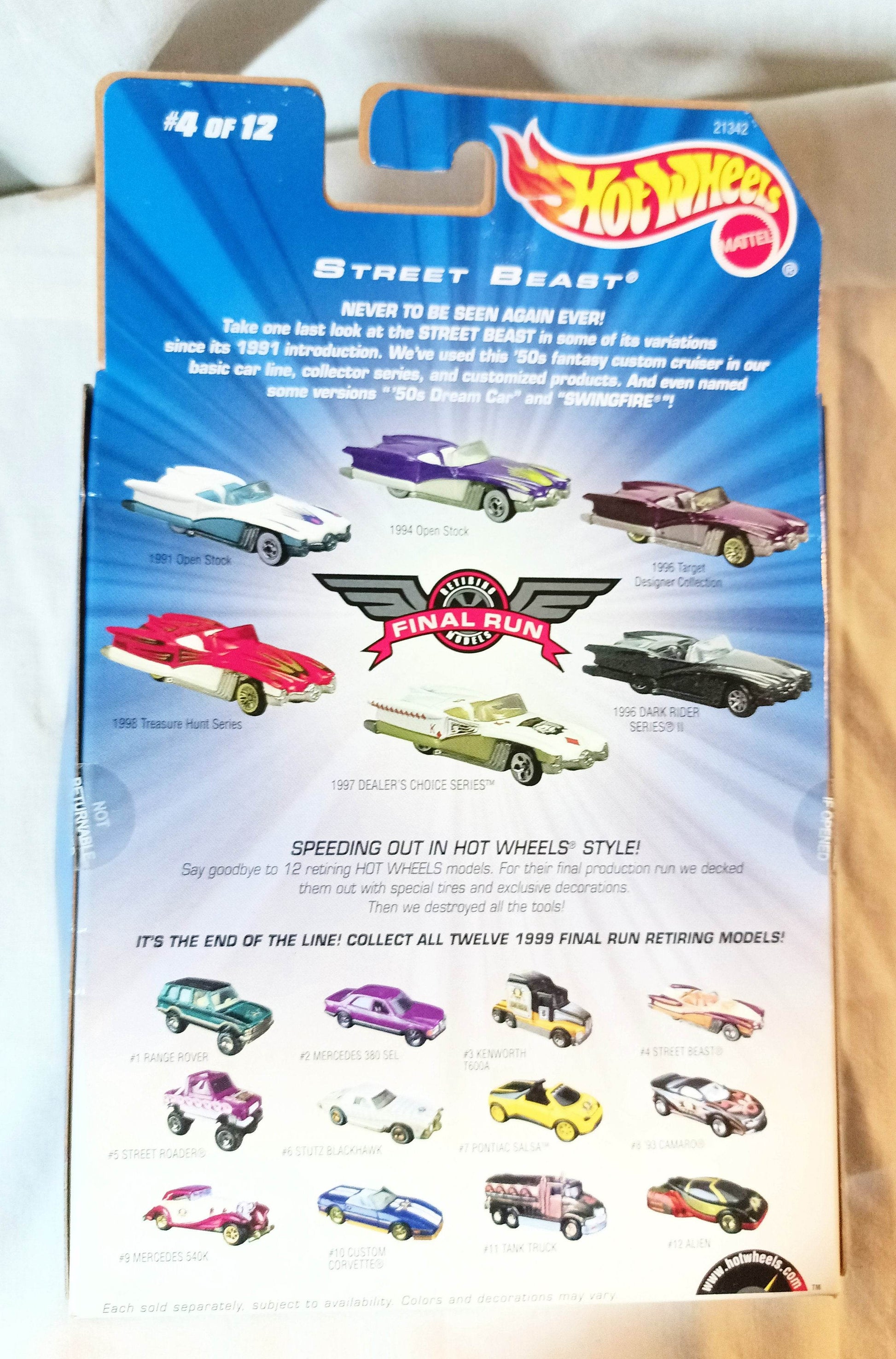 Hot Wheels 1999 Final Run Street Beast ltd ed Real Riders - TulipStuff