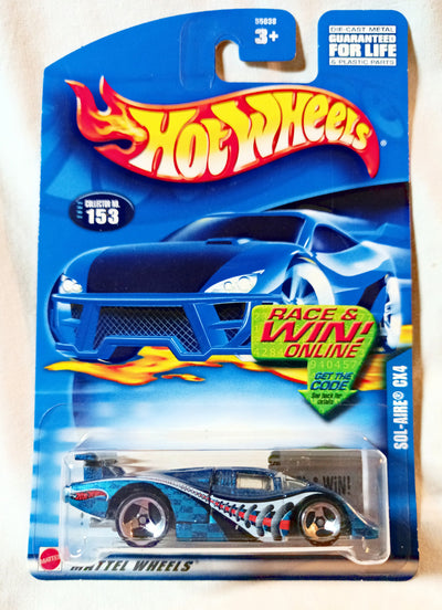 Hot Wheels 2002 Collector #153 Sol-Aire CX4 Race & Win Blue - TulipStuff