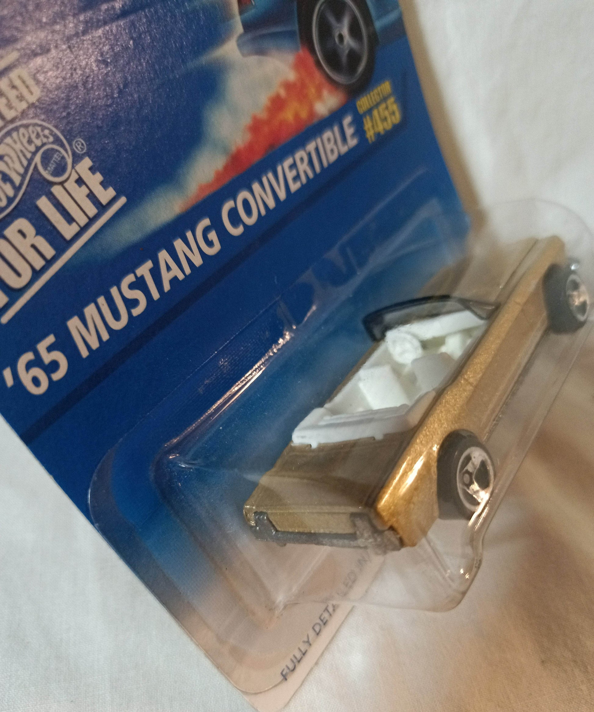 Hot Wheels Collector #455 '65 Mustang Convertible Ford 1996 Gold 3sp - TulipStuff