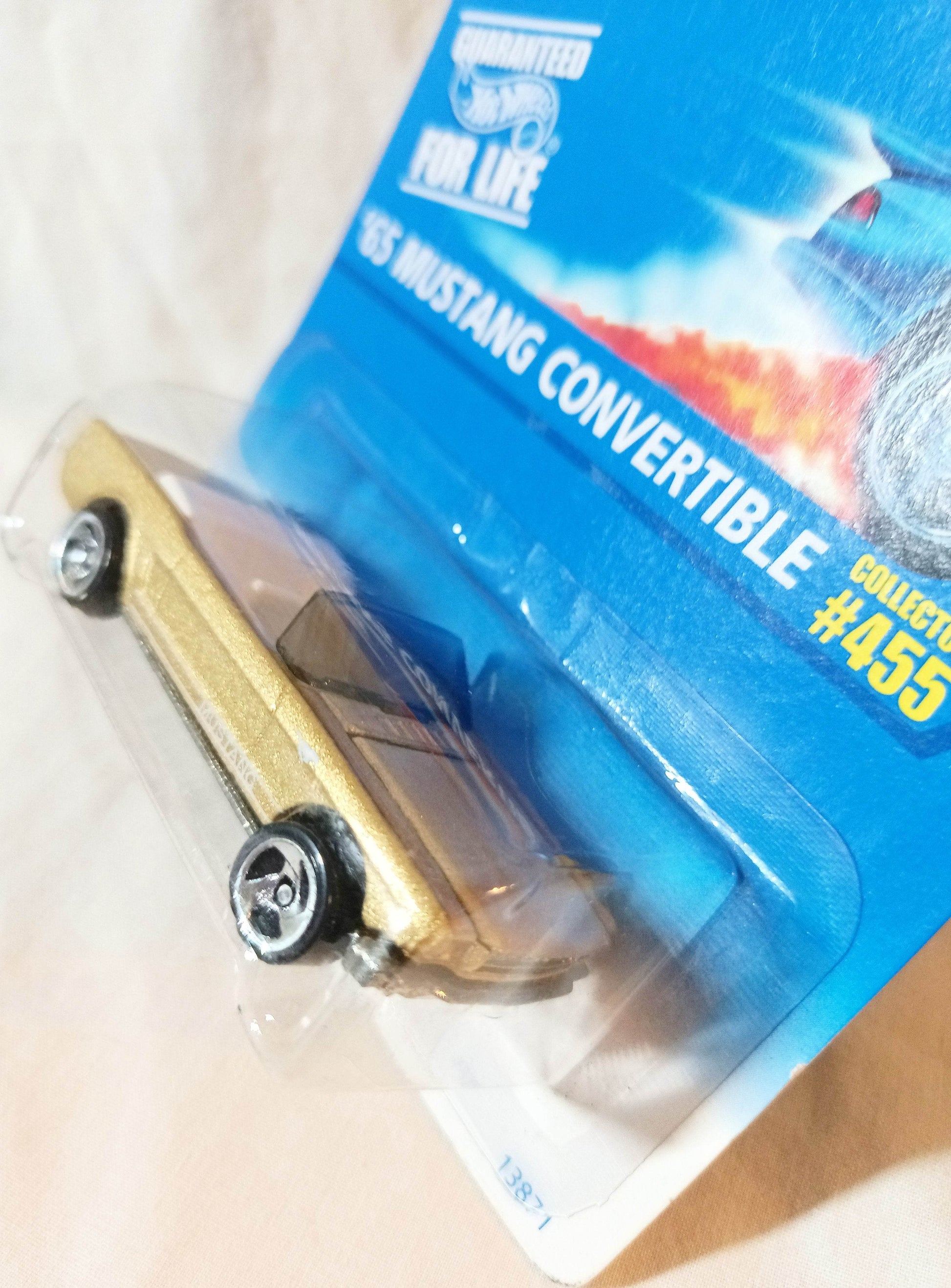 Hot Wheels Collector #455 '65 Mustang Convertible Ford 1996 Gold 3sp - TulipStuff