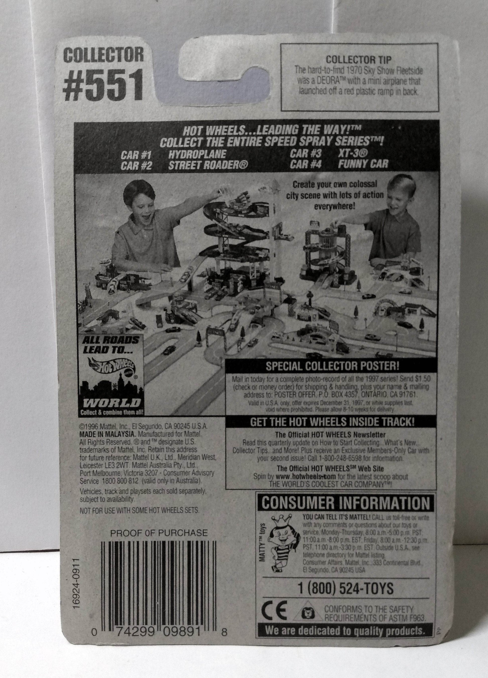 Hot Wheels Speed Spray XT-3 3-Wheel Race Car Collector #551 1996 - TulipStuff